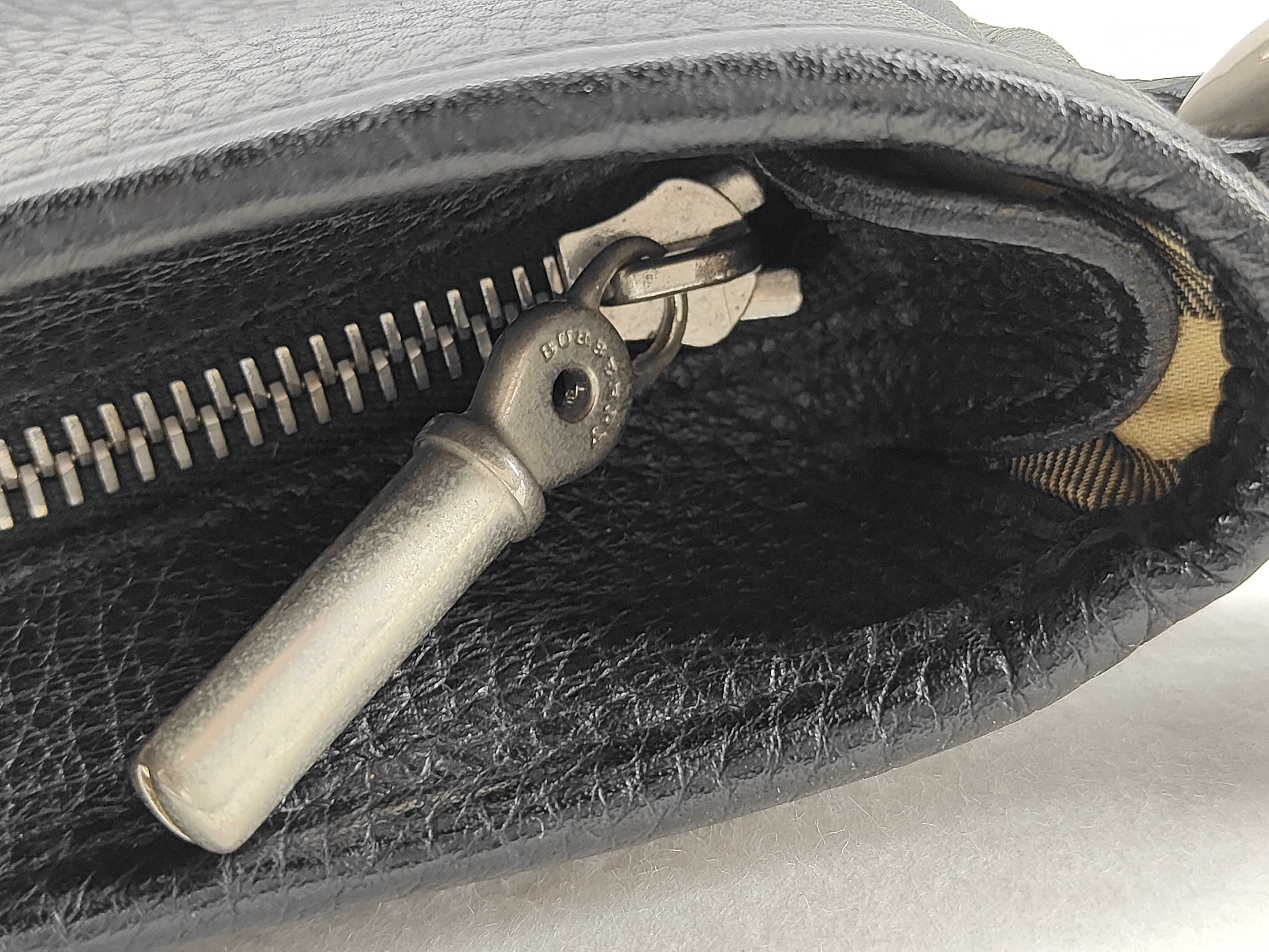 Nova Check Black Leather Shoulder Bag — view 10