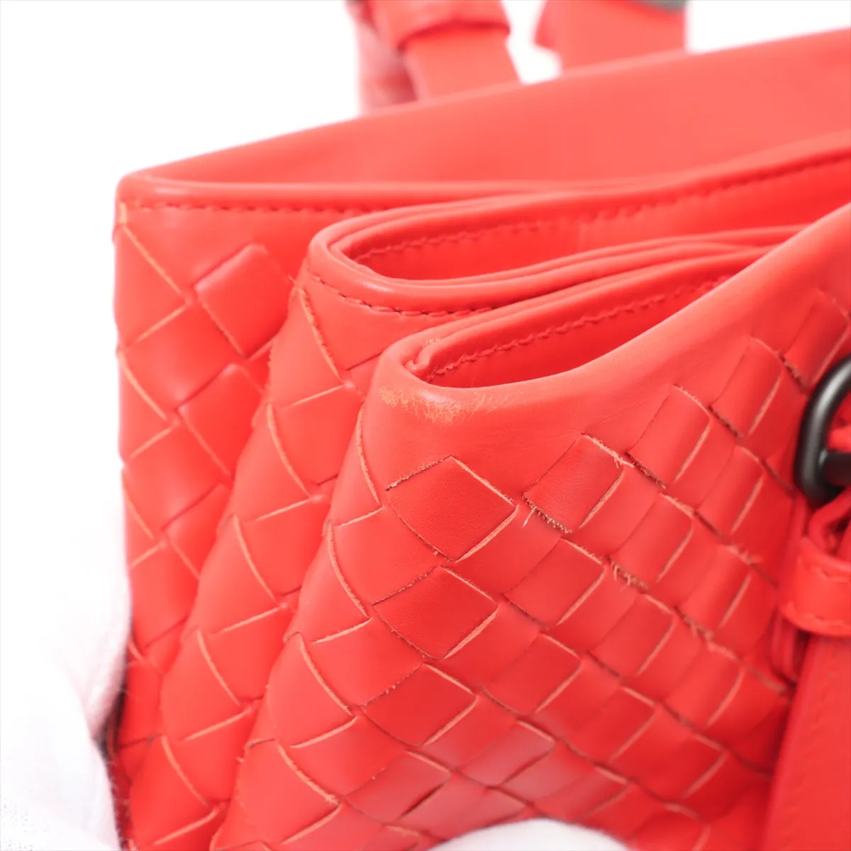 Intrecciato Roma Leather 2WAY Handbag Red — view 13
