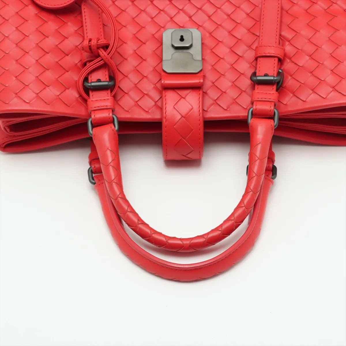 Intrecciato Roma Leather 2WAY Handbag Red — view 5