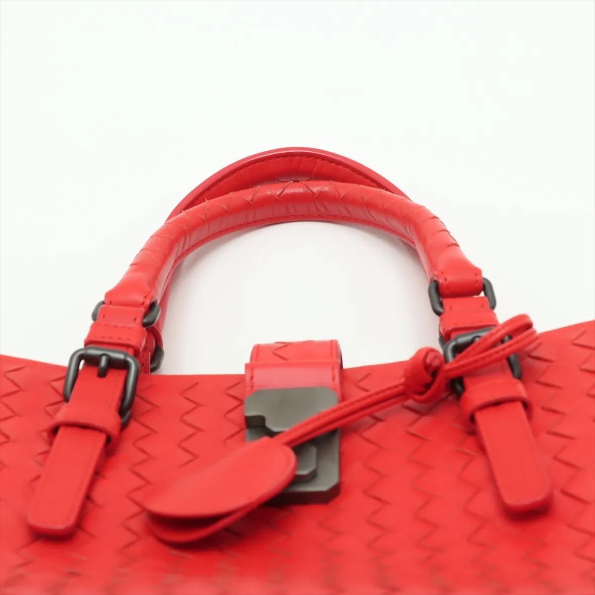 Intrecciato Roma Leather 2WAY Handbag Red — view 6