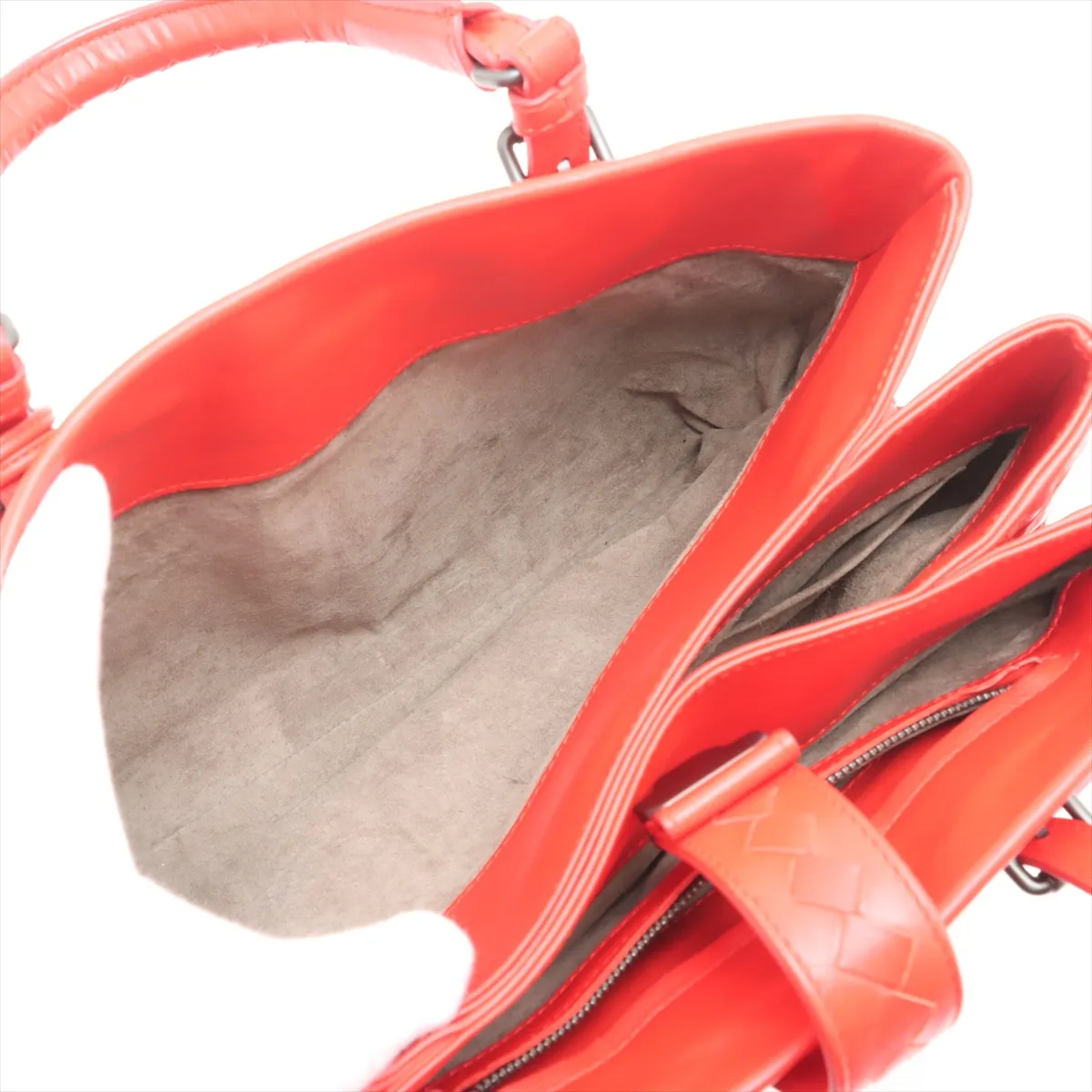 Intrecciato Roma Leather 2WAY Handbag Red — view 8