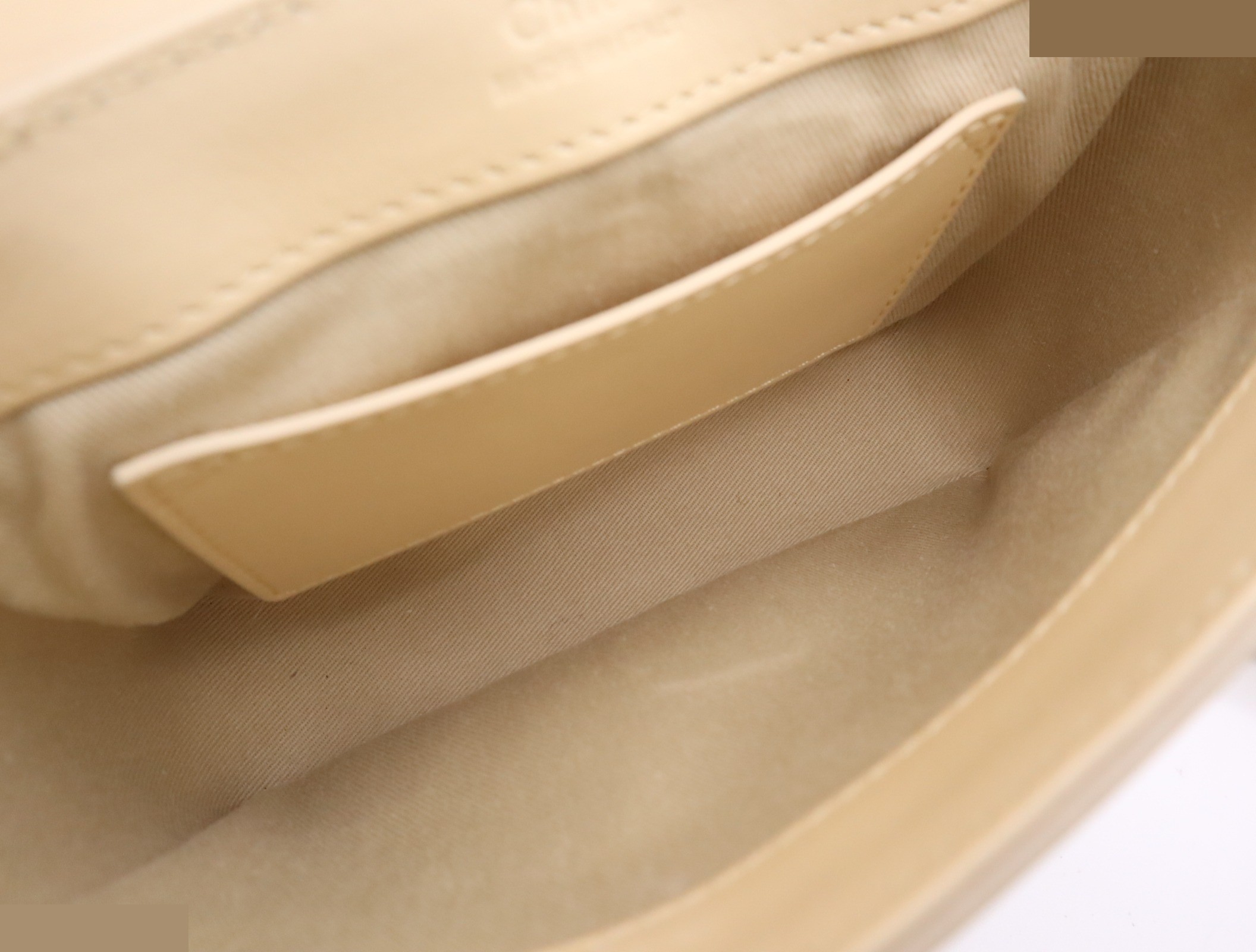 Calf suede Chloe C 2-way handbag, ivory, gold hardware — view 8