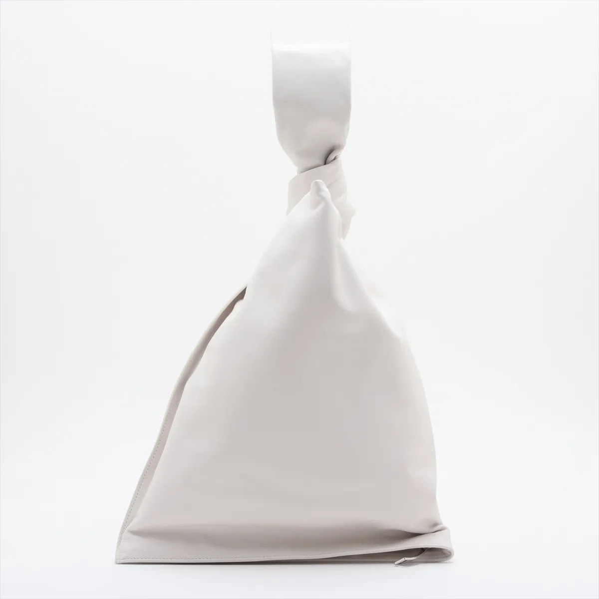 Twist Leather Handbag, White — view 2