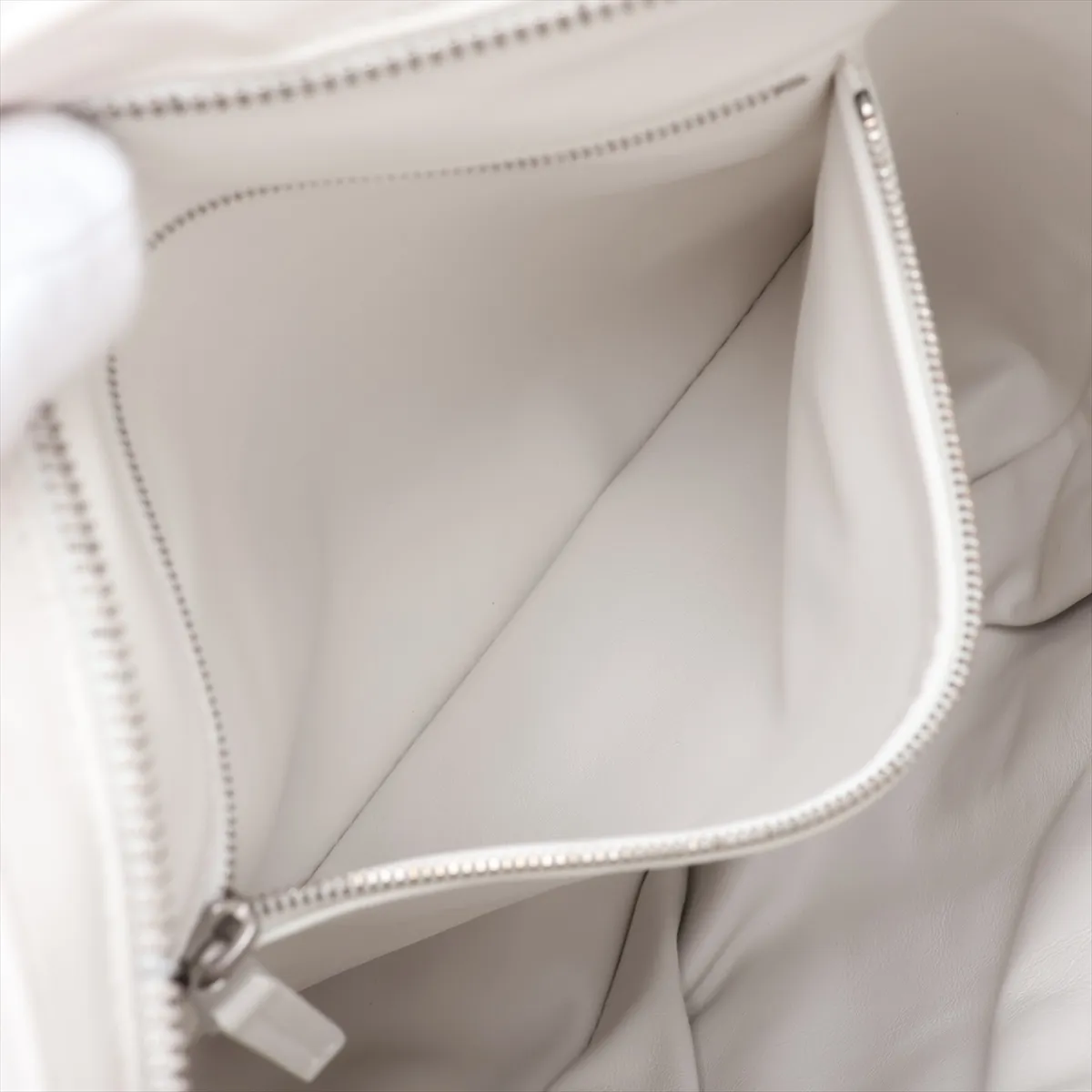 Twist Leather Handbag, White — view 7