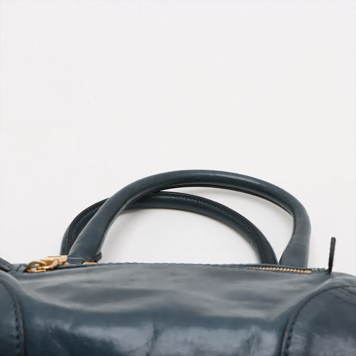 Vitello Shine Leather 2WAY Handbag Blue BL0728 Bearer Guarantee — view 6
