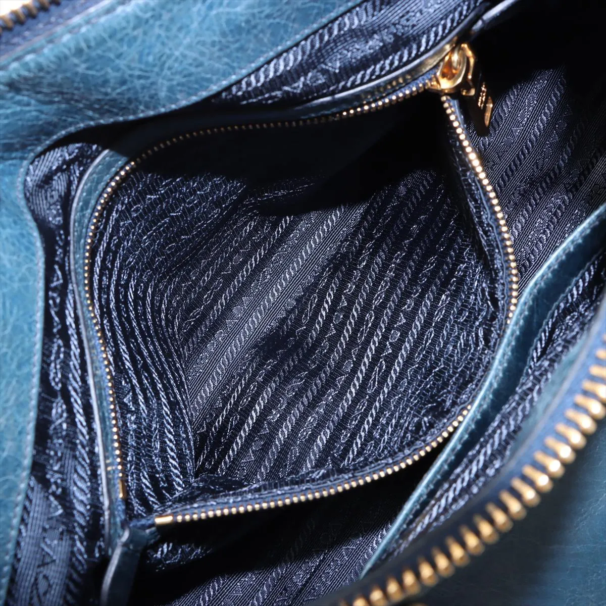 Vitello Shine Leather 2WAY Handbag Blue BL0728 Bearer Guarantee — view 9