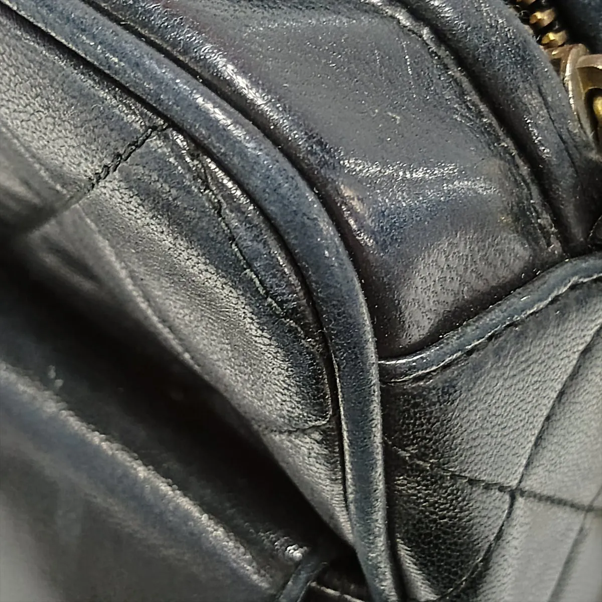 Matelassé Lambskin Chain Shoulder Bag with Fringe, Black with Gold Hardware, Item No. 1598592 — view 10