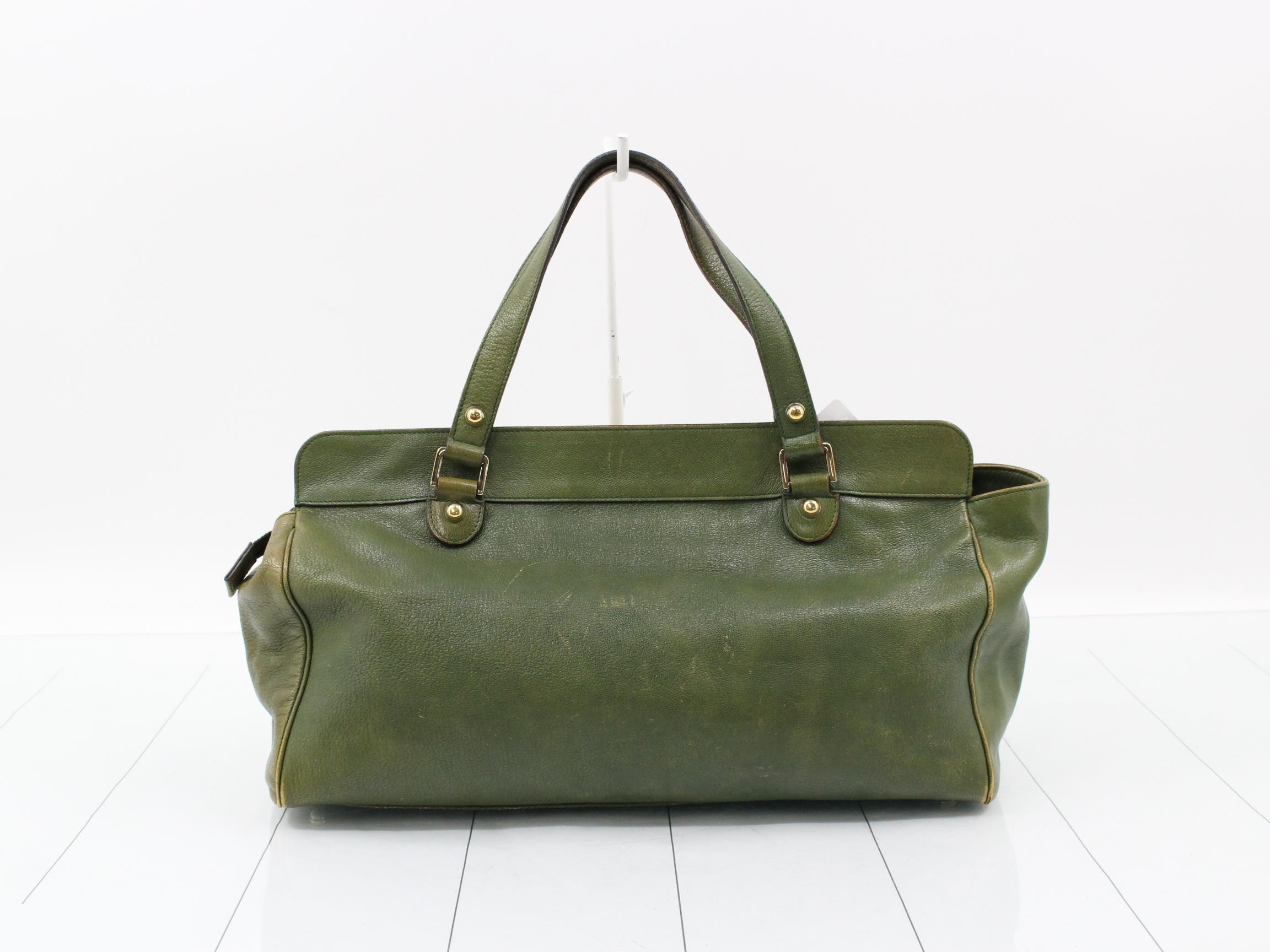 Interlocking handbag leather green — view 2