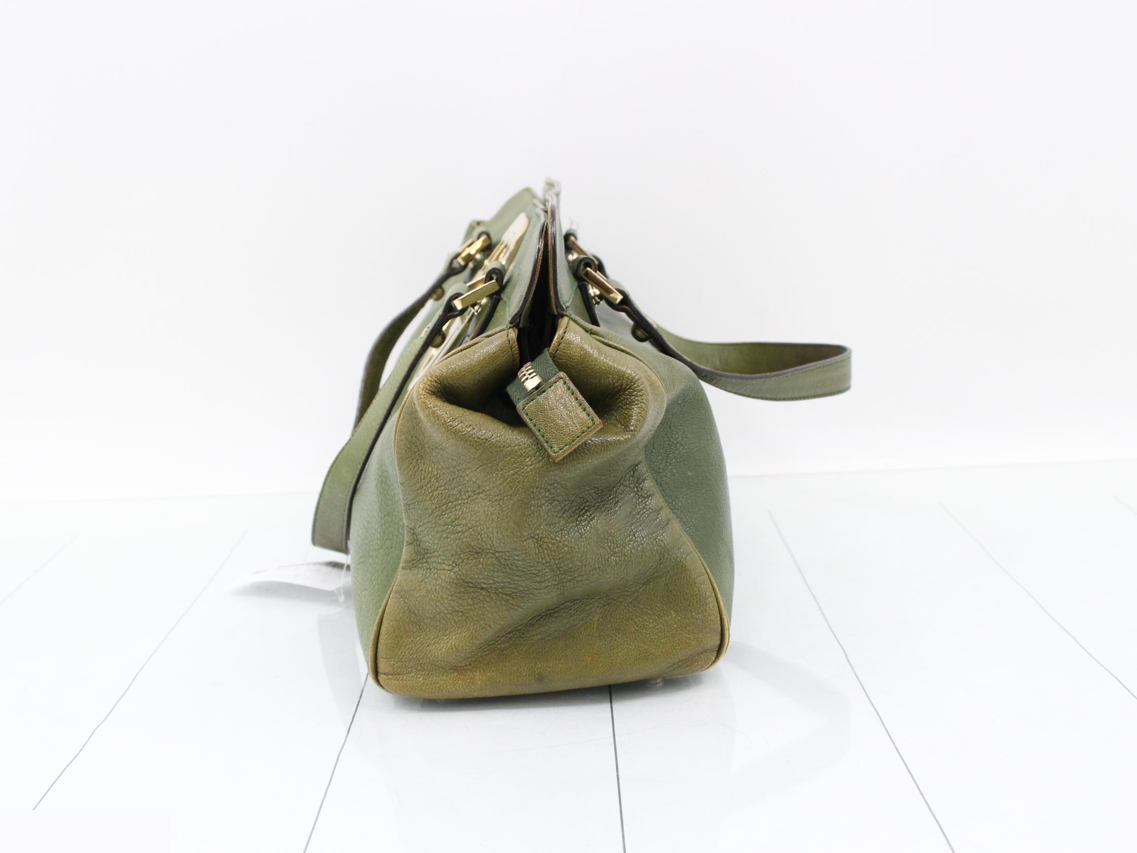 Interlocking handbag leather green — view 3