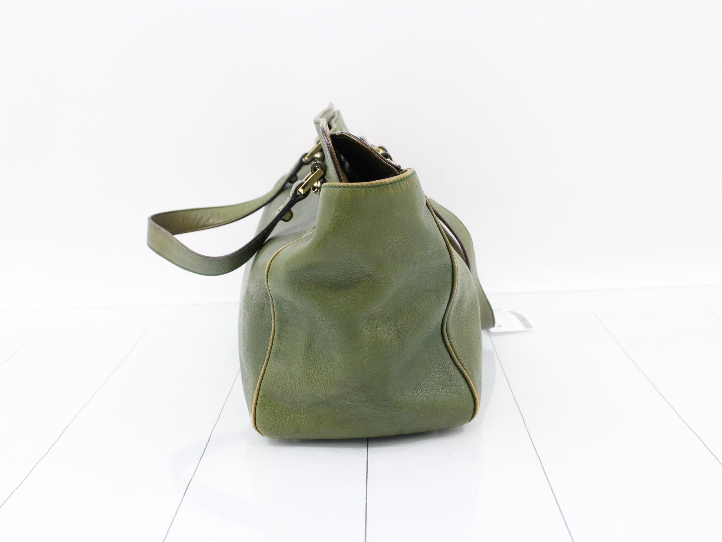 Interlocking handbag leather green — view 4