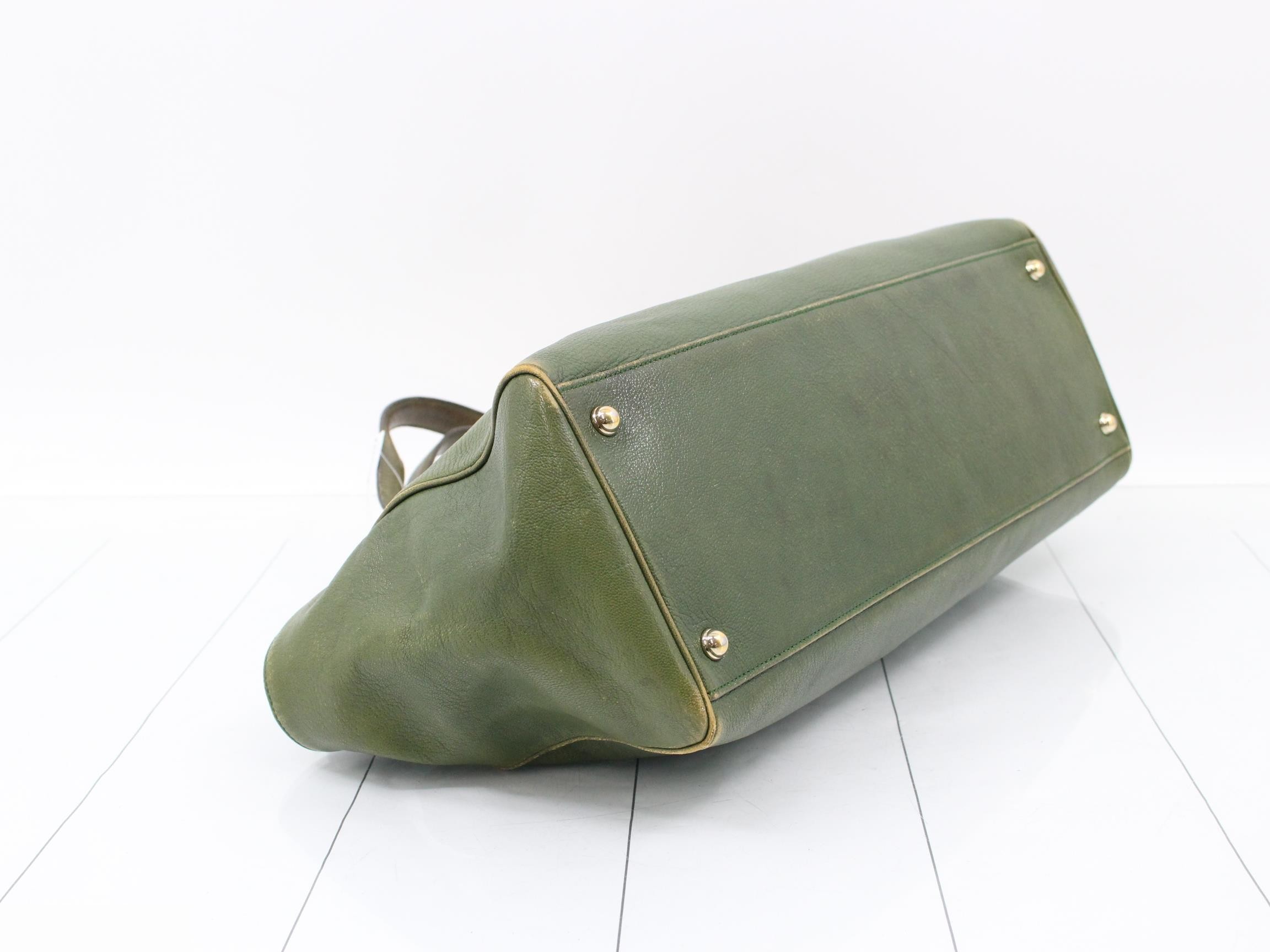 Interlocking handbag leather green — view 5