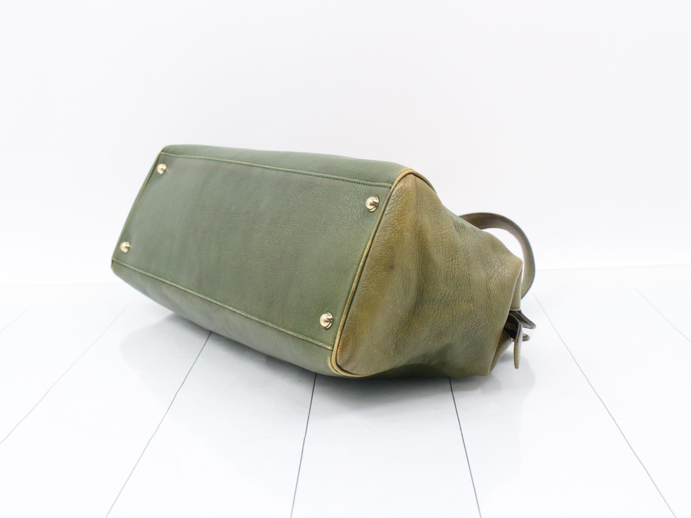Interlocking handbag leather green — view 6