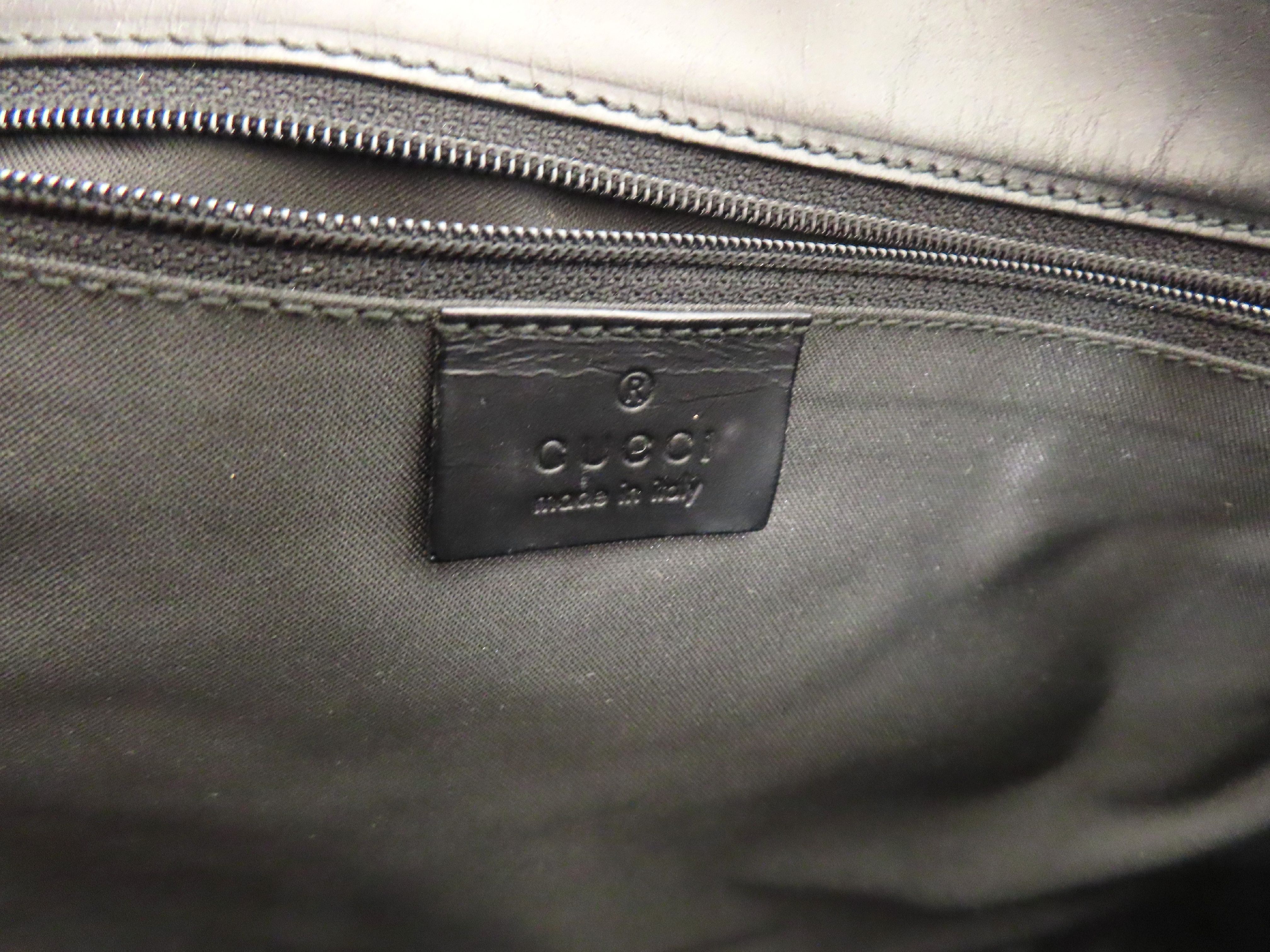 Jackie Gucci GG Canvas Jackie Canvas x Leather Handbag Black 0021067 Handbag — view 12