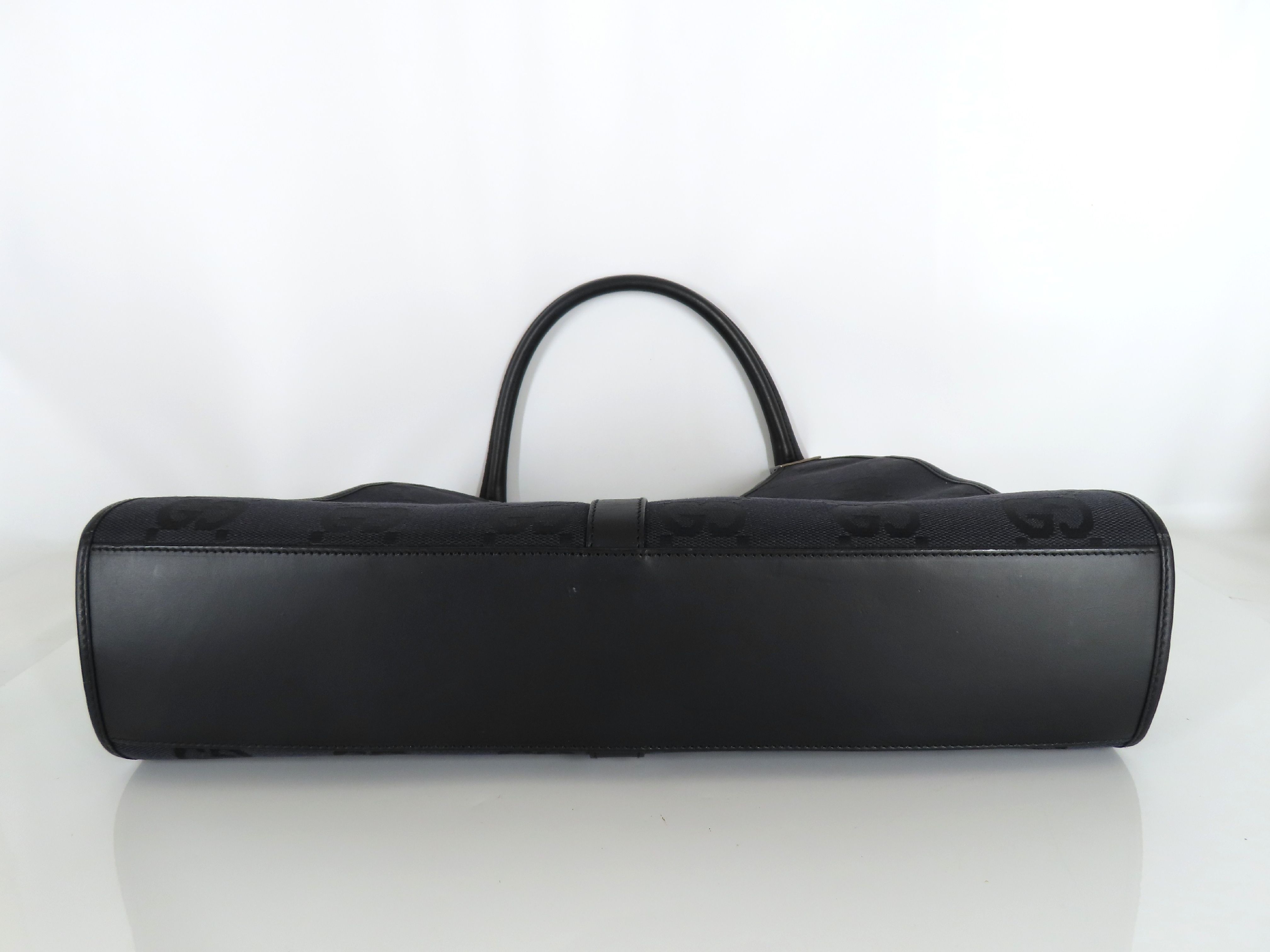 Jackie Gucci GG Canvas Jackie Canvas x Leather Handbag Black 0021067 Handbag — view 7
