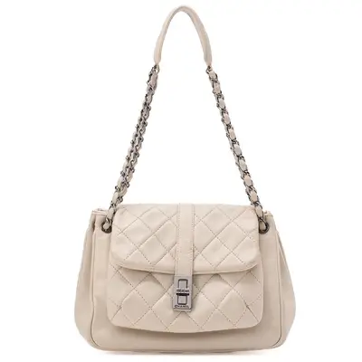 Caviar Skin Matelassé 2.55 Chain Tote, Ivory