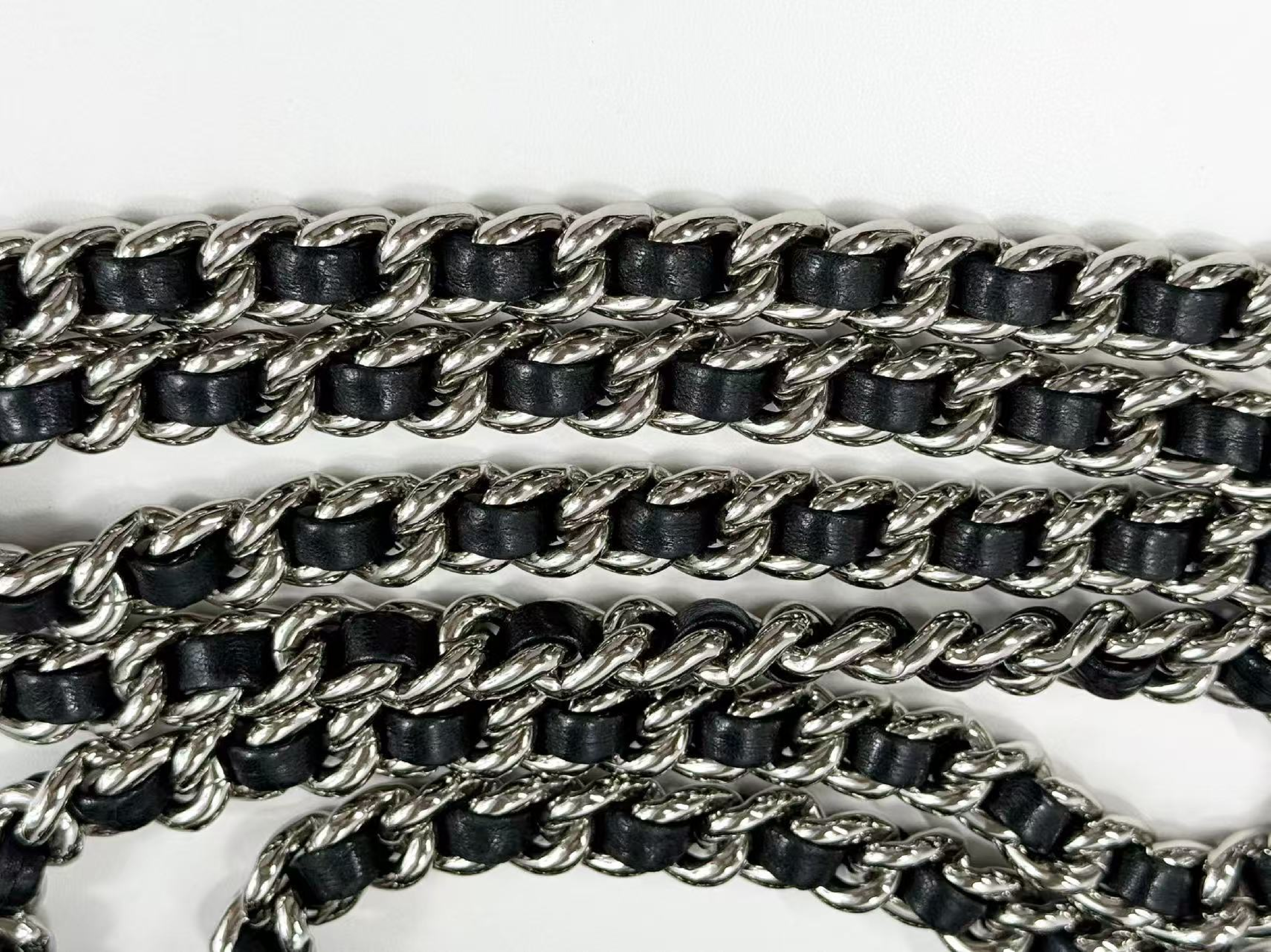 Black Matelassé Chain Around Shoulder Bag, Wrinkled Finish, Tanlock, Approx. W20cm, Serial Number 14-series, with dust bag and sticker, Silver Hardware, 14390206 — view 9