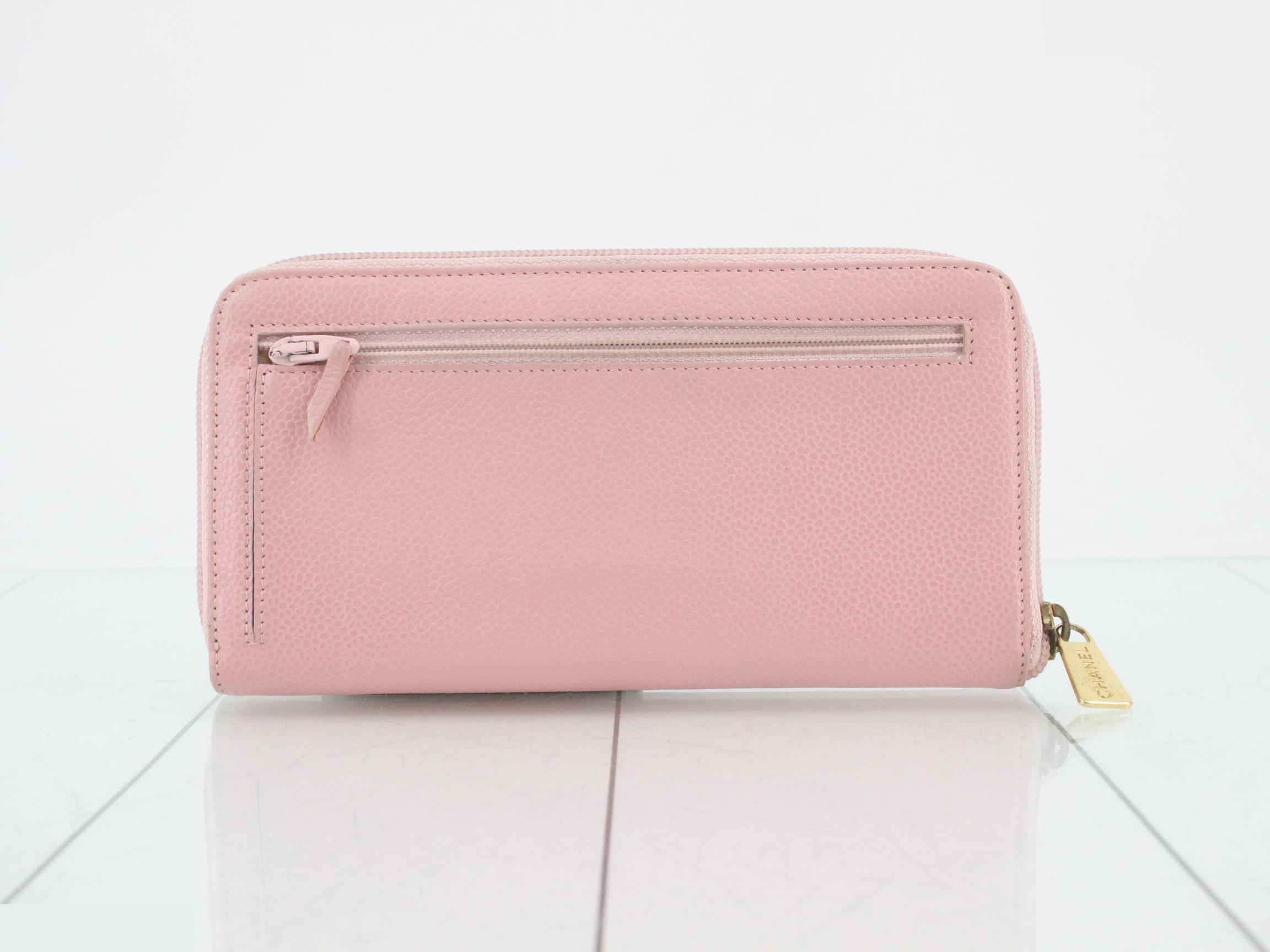 Caviar leather round zipper long wallet — view 2