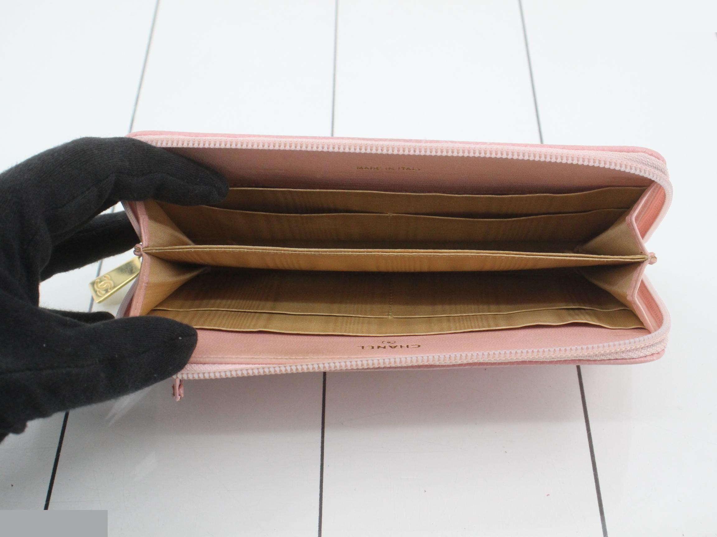 Caviar leather round zipper long wallet — view 4