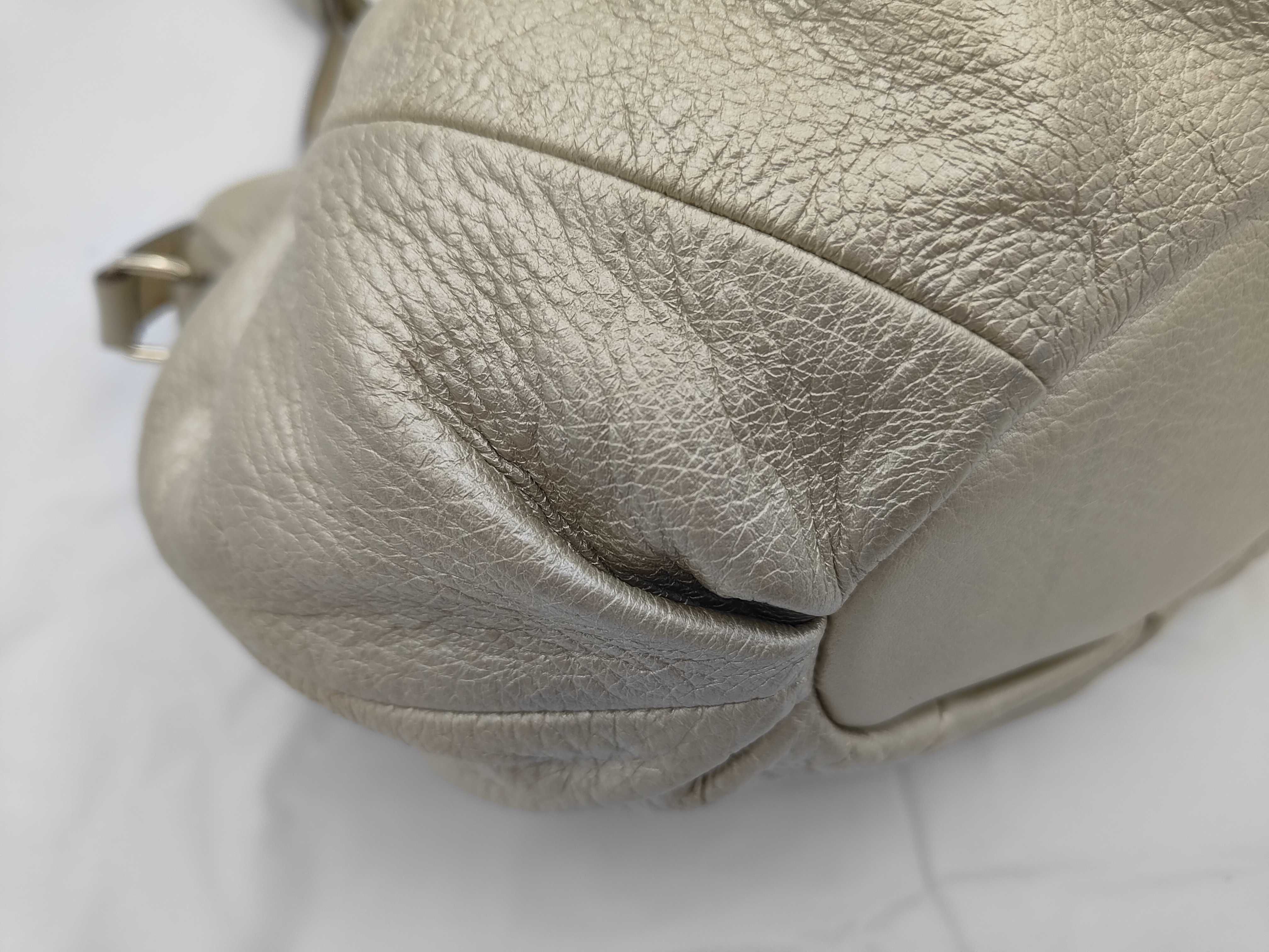 Leather Pillow 2-Way Handbag, Gold — view 5