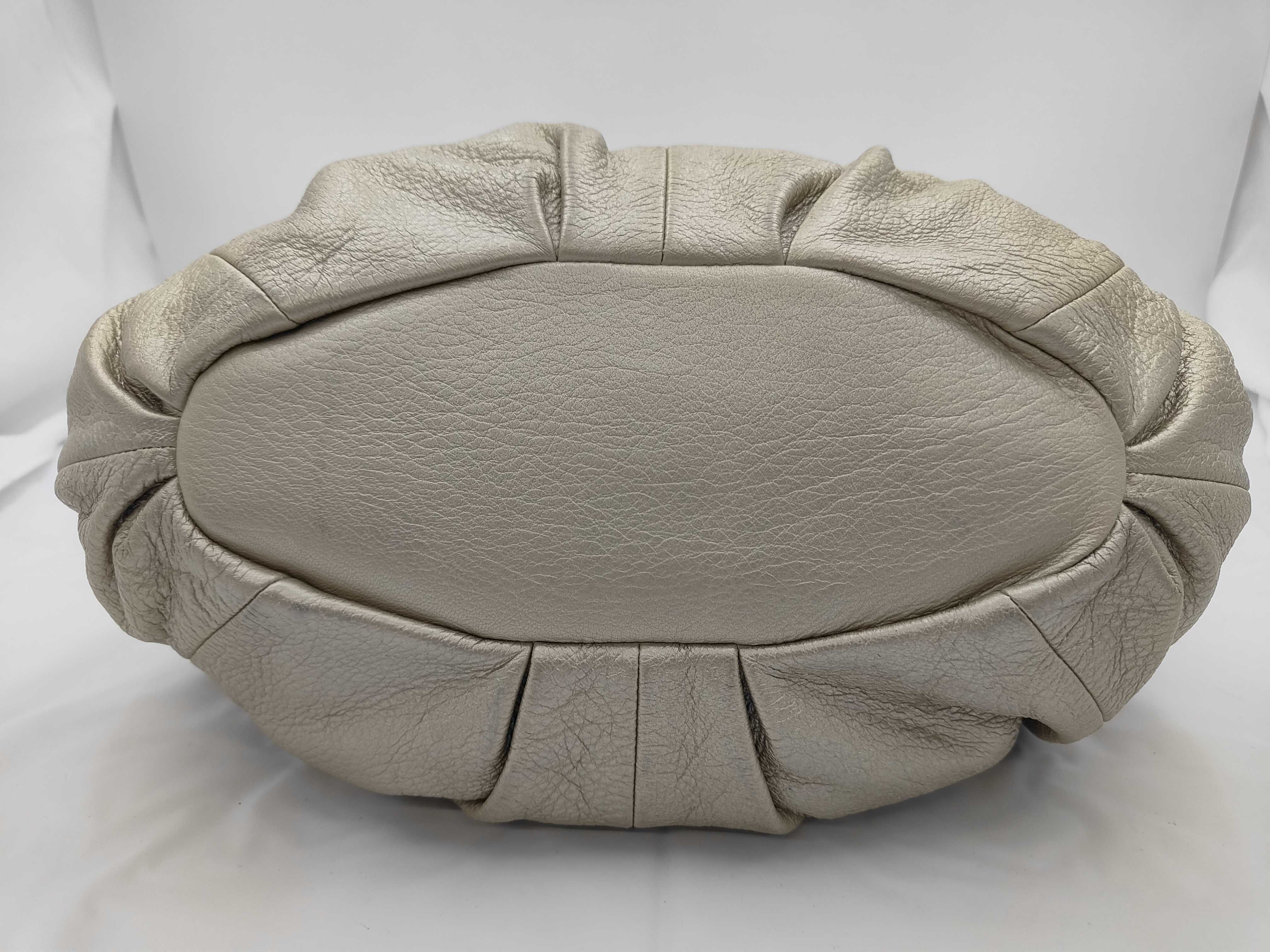 Leather Pillow 2-Way Handbag, Gold — view 6