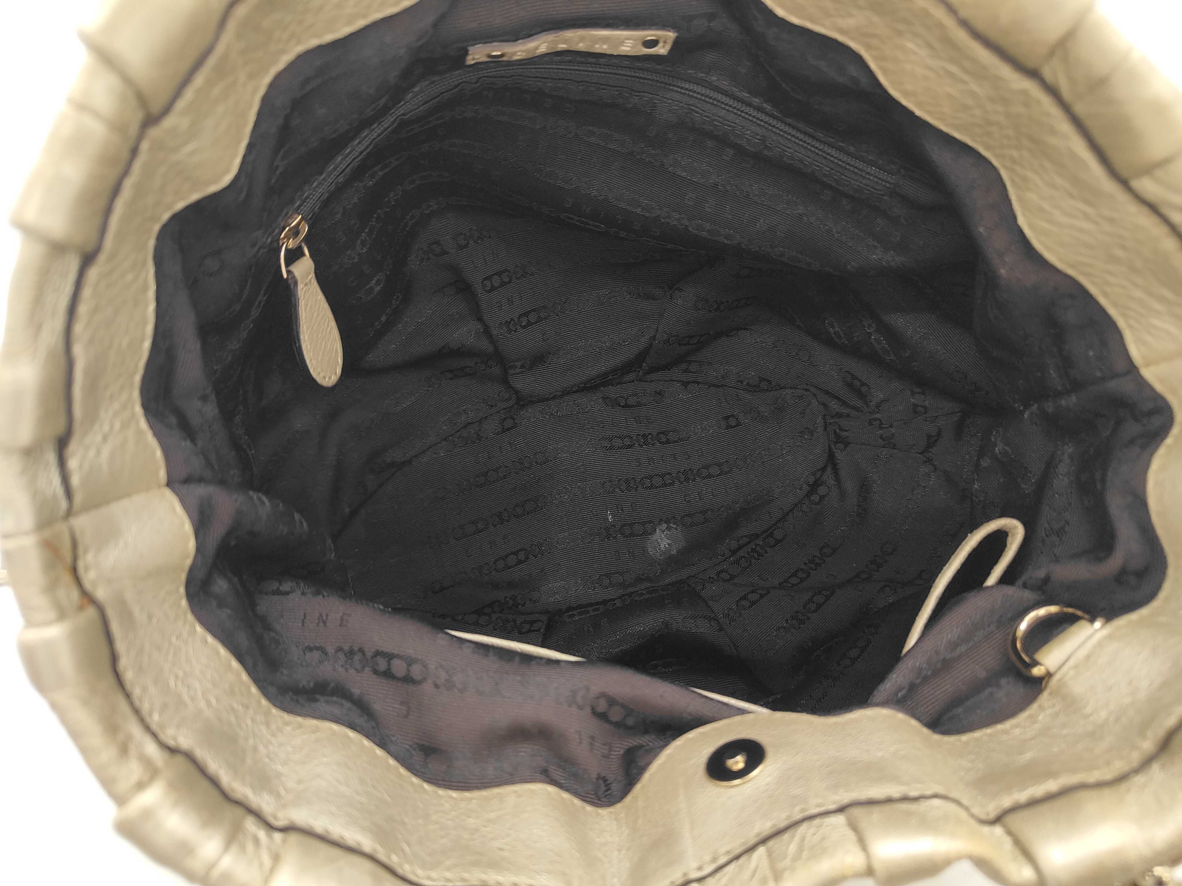 Leather Pillow 2-Way Handbag, Gold — view 7