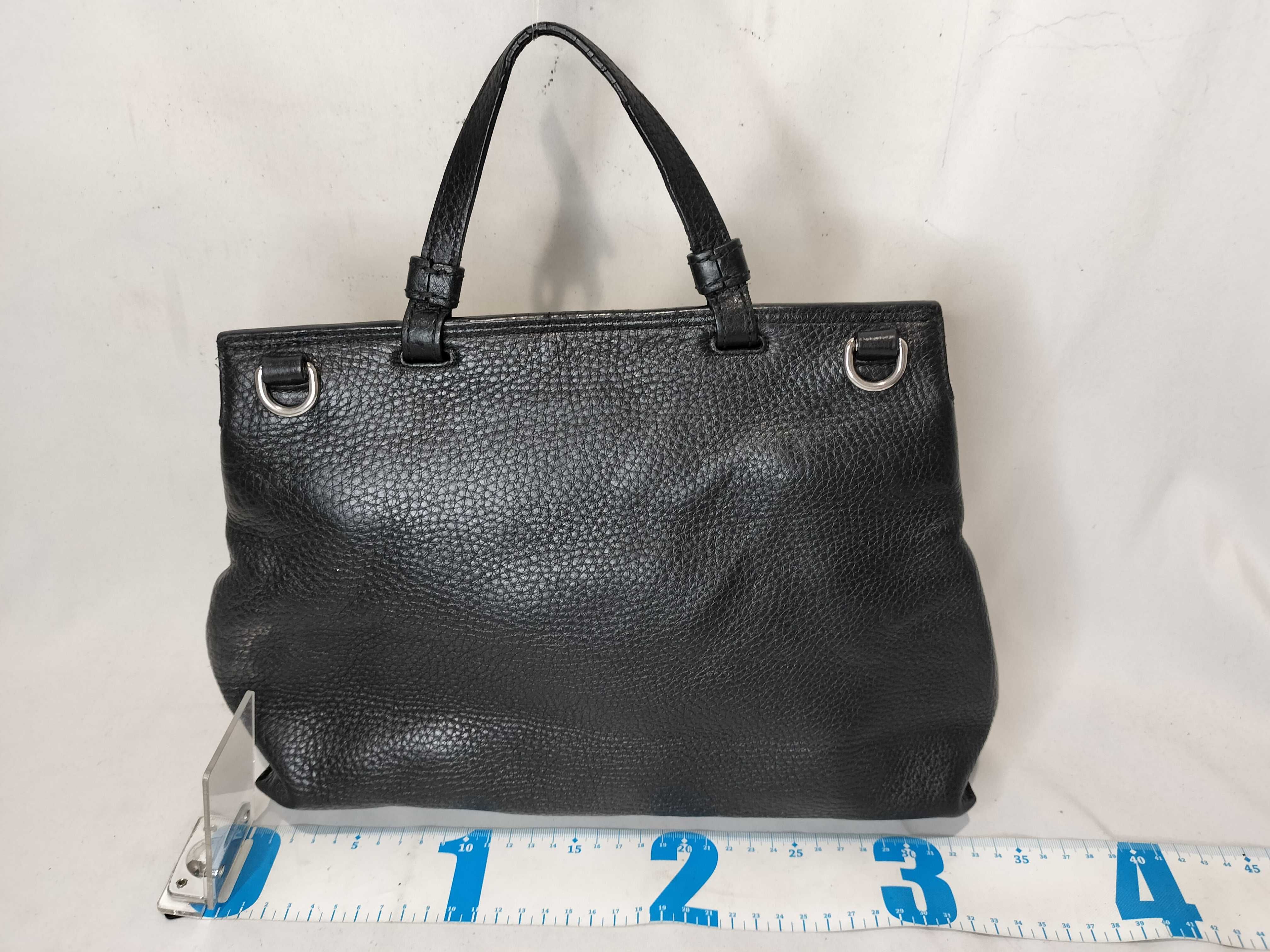 ID- Bamboo Cowskin 2-Way Handbag Black 392013 Handbag — view 3