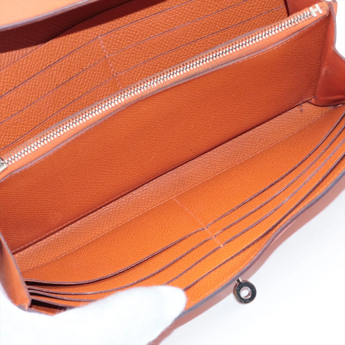 Kelly Wallet, Veau Epsom Leather, Long Wallet, Orange, Silver Hardware, O: 2011 — view 5
