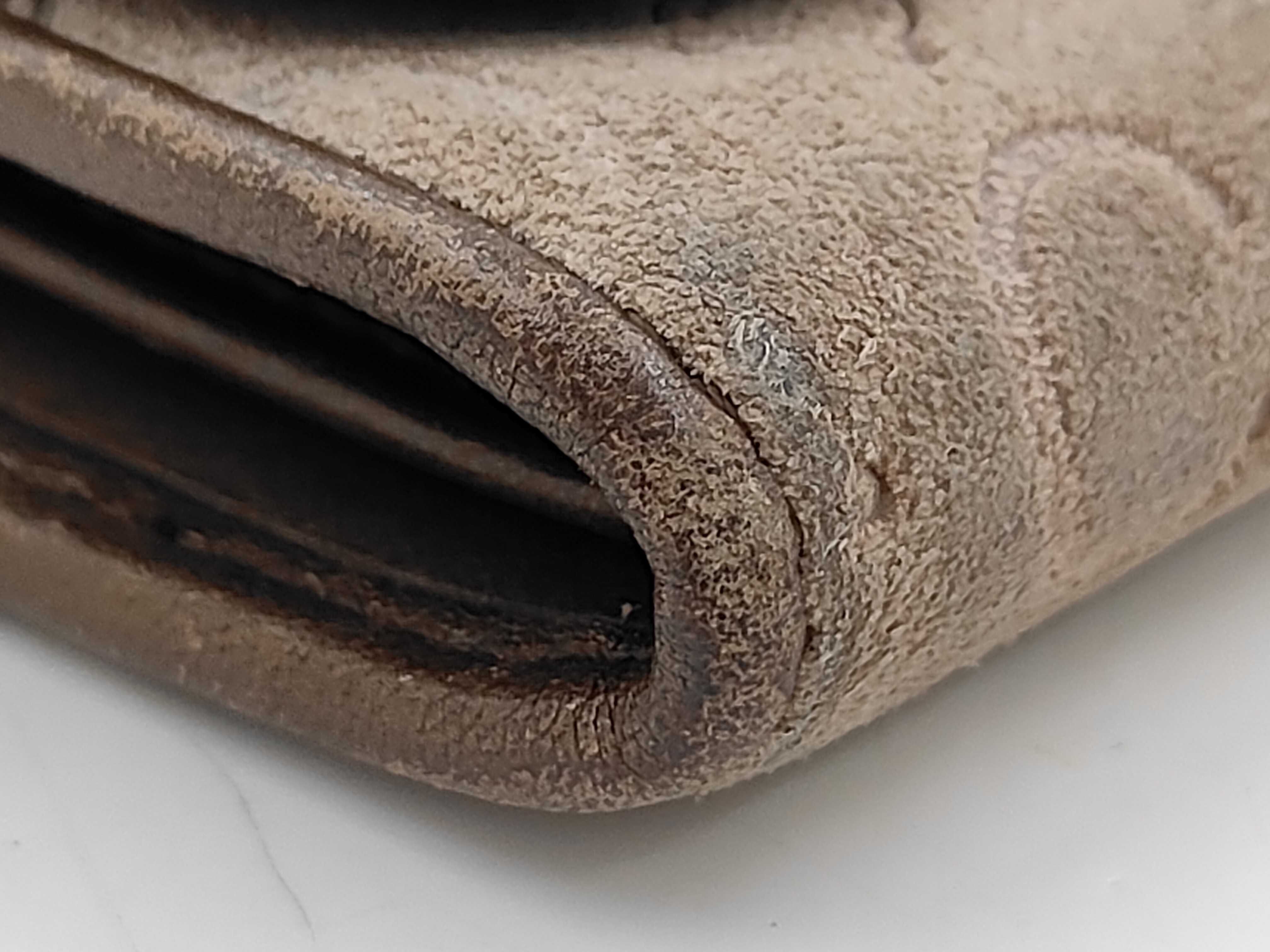 C Blazon Long Wallet, Suede, Brown — view 3