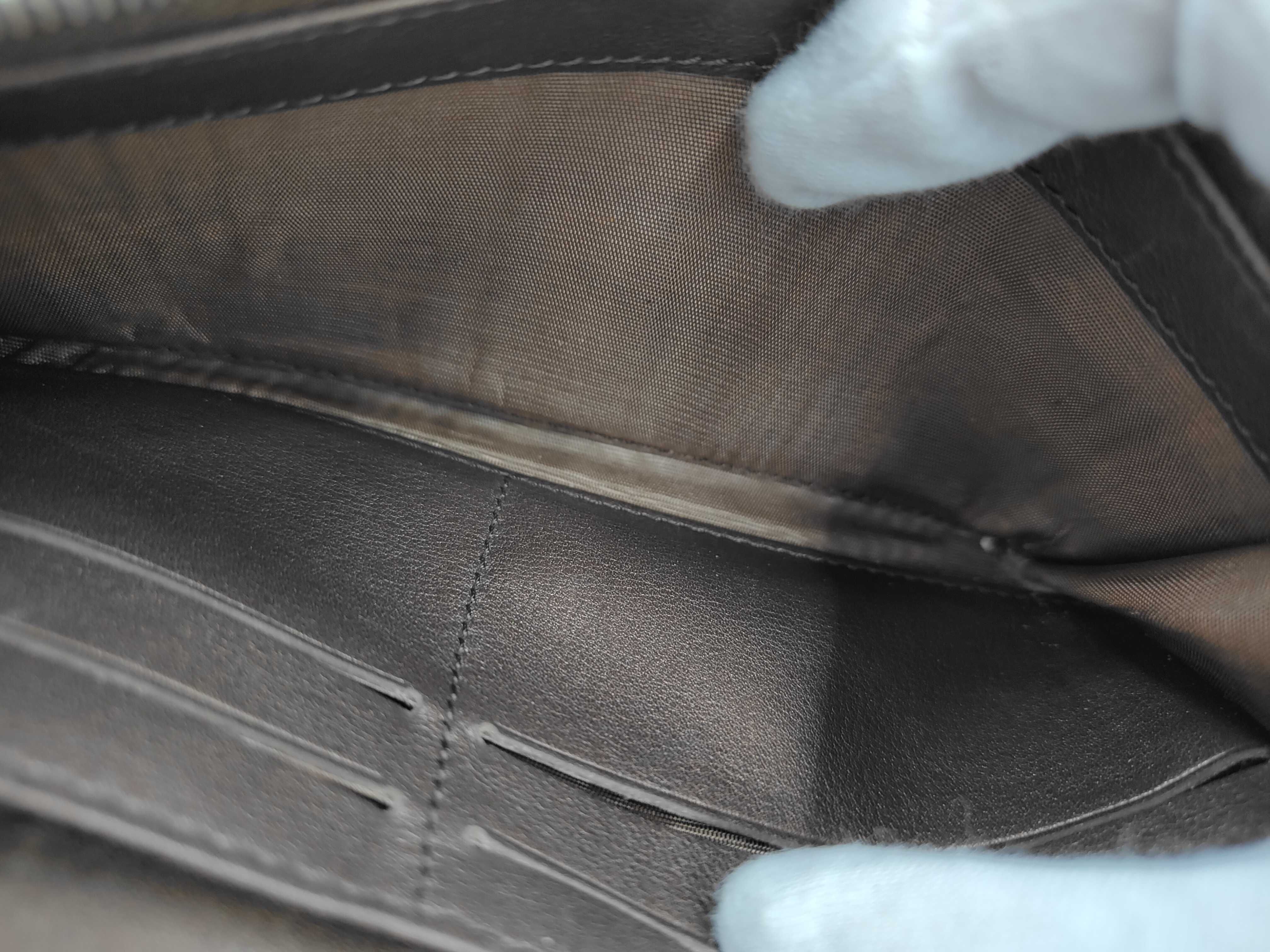 C Blazon Long Wallet, Suede, Brown — view 6