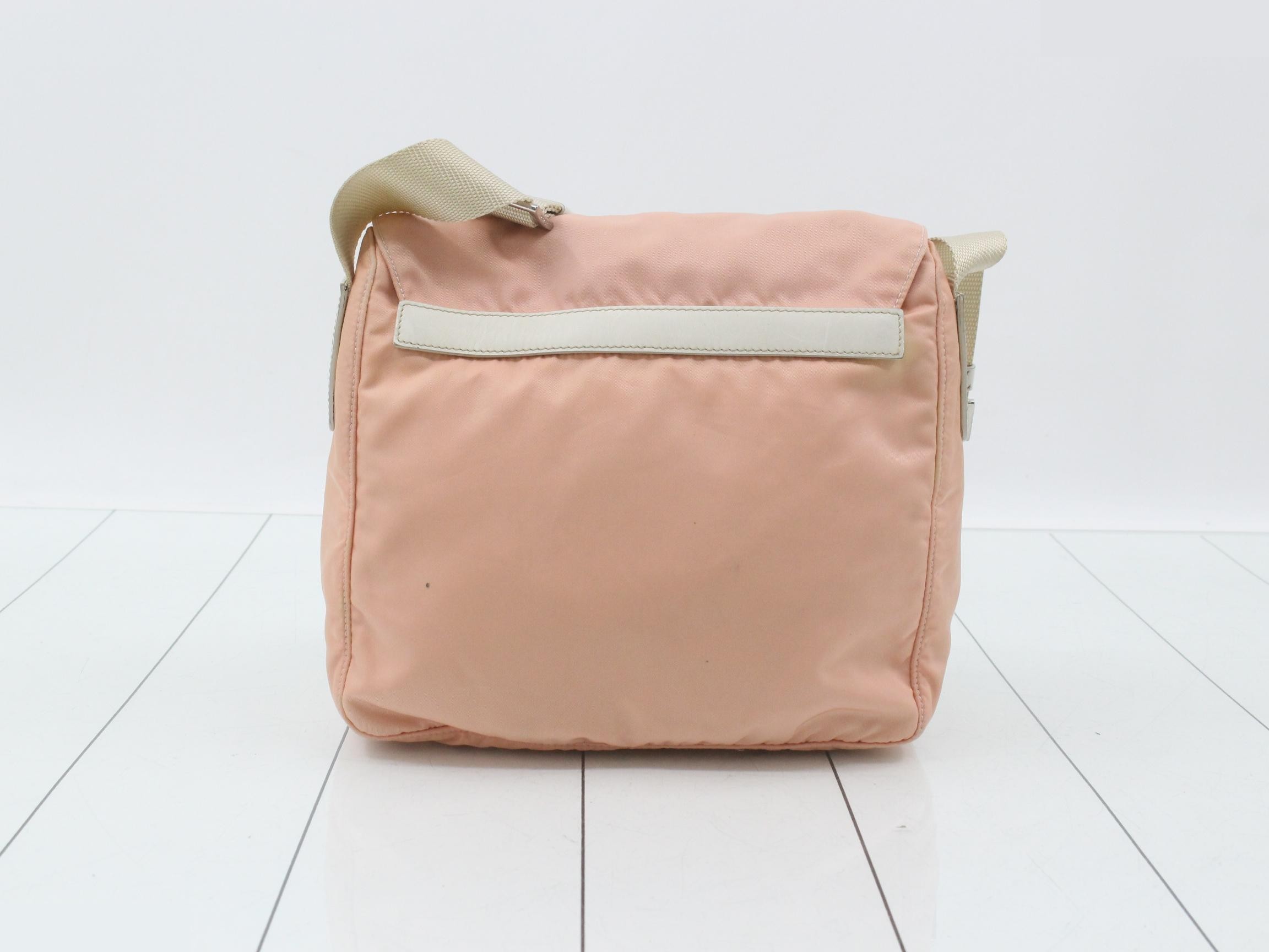 nylon shoulder bag, pink — view 2