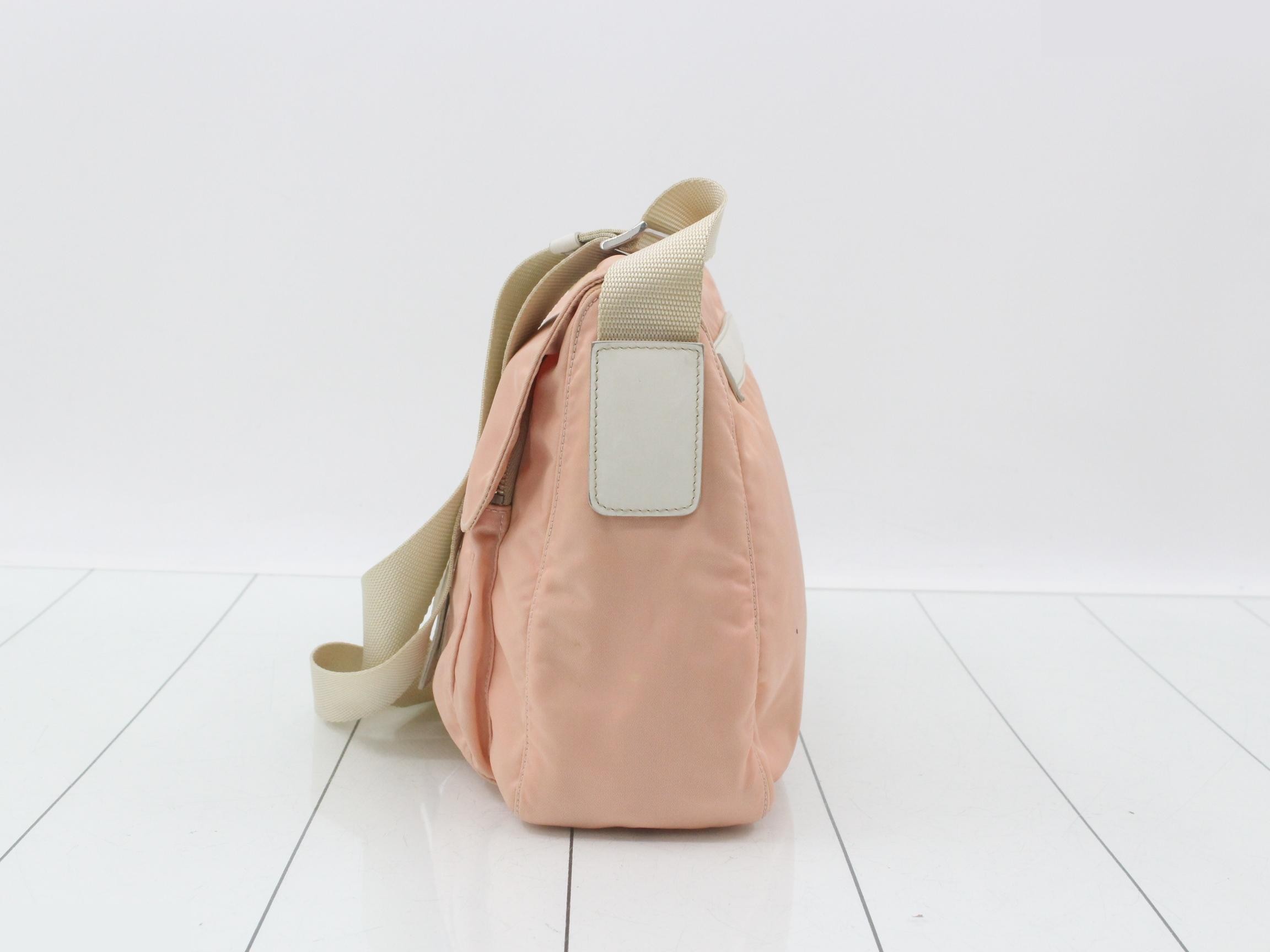 nylon shoulder bag, pink — view 3
