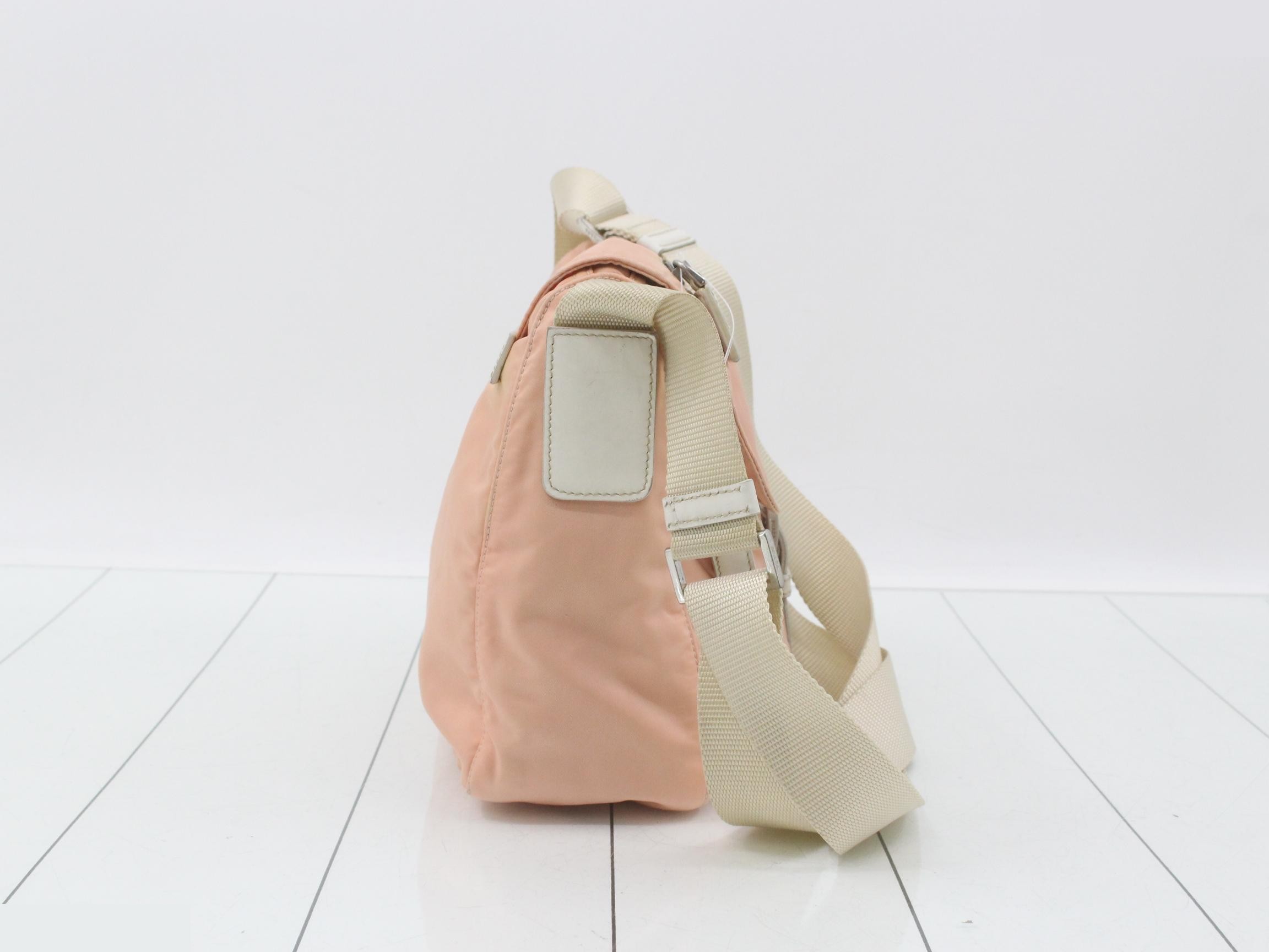 nylon shoulder bag, pink — view 4