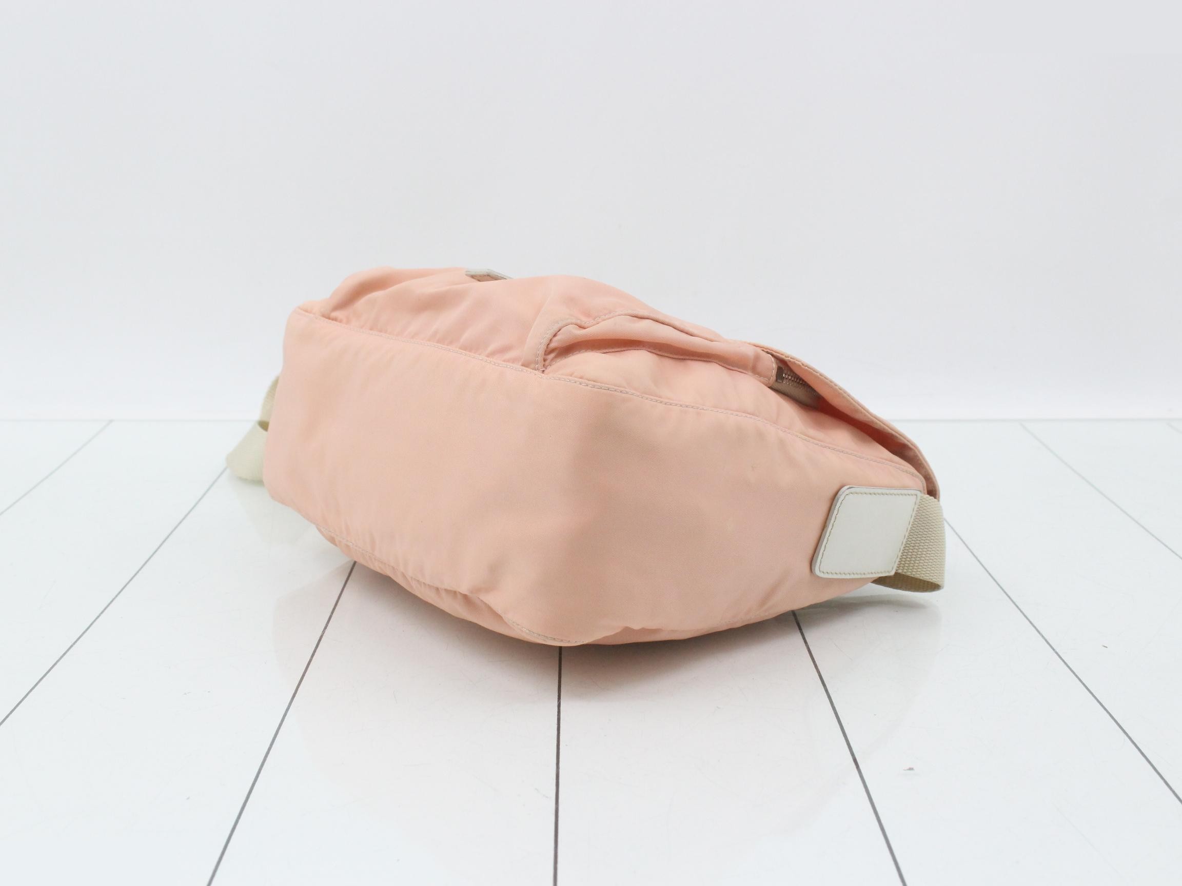 nylon shoulder bag, pink — view 6