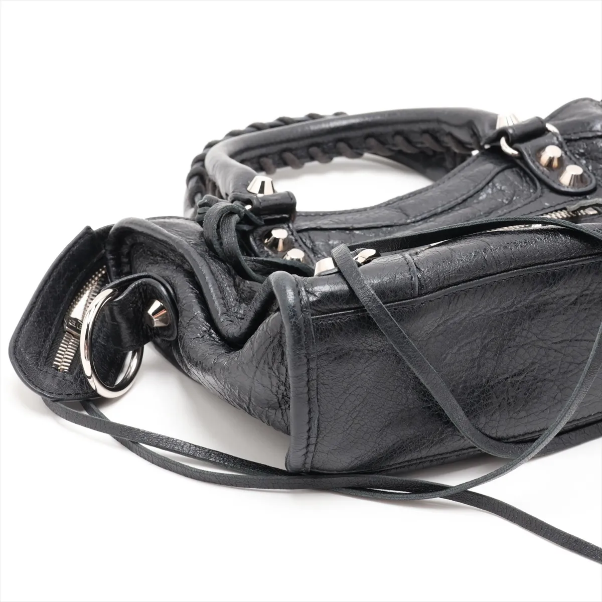 Classic Mini City Leather 2-Way Handbag, Black, 300295, with Mirror — view 4
