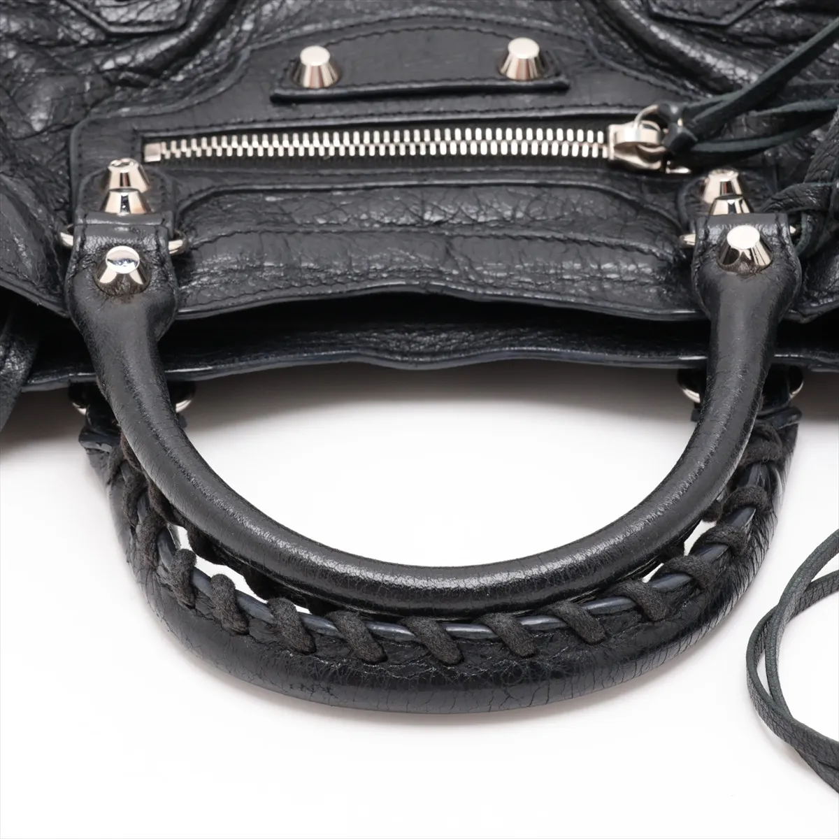 Classic Mini City Leather 2-Way Handbag, Black, 300295, with Mirror — view 5