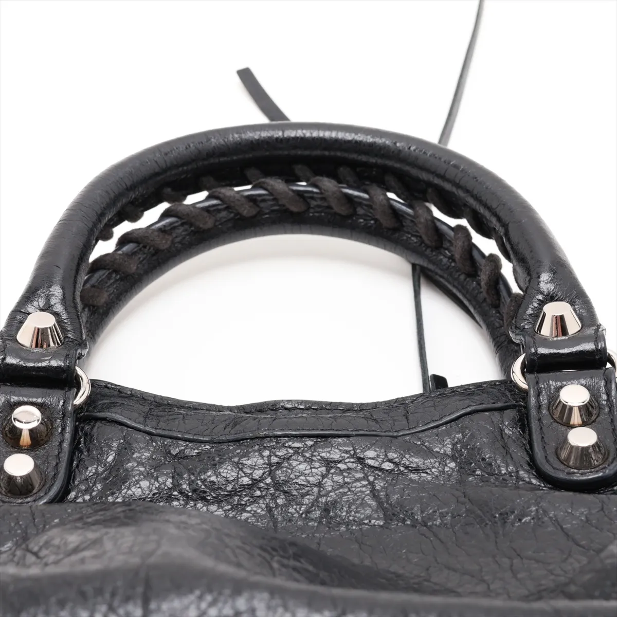 Classic Mini City Leather 2-Way Handbag, Black, 300295, with Mirror — view 6