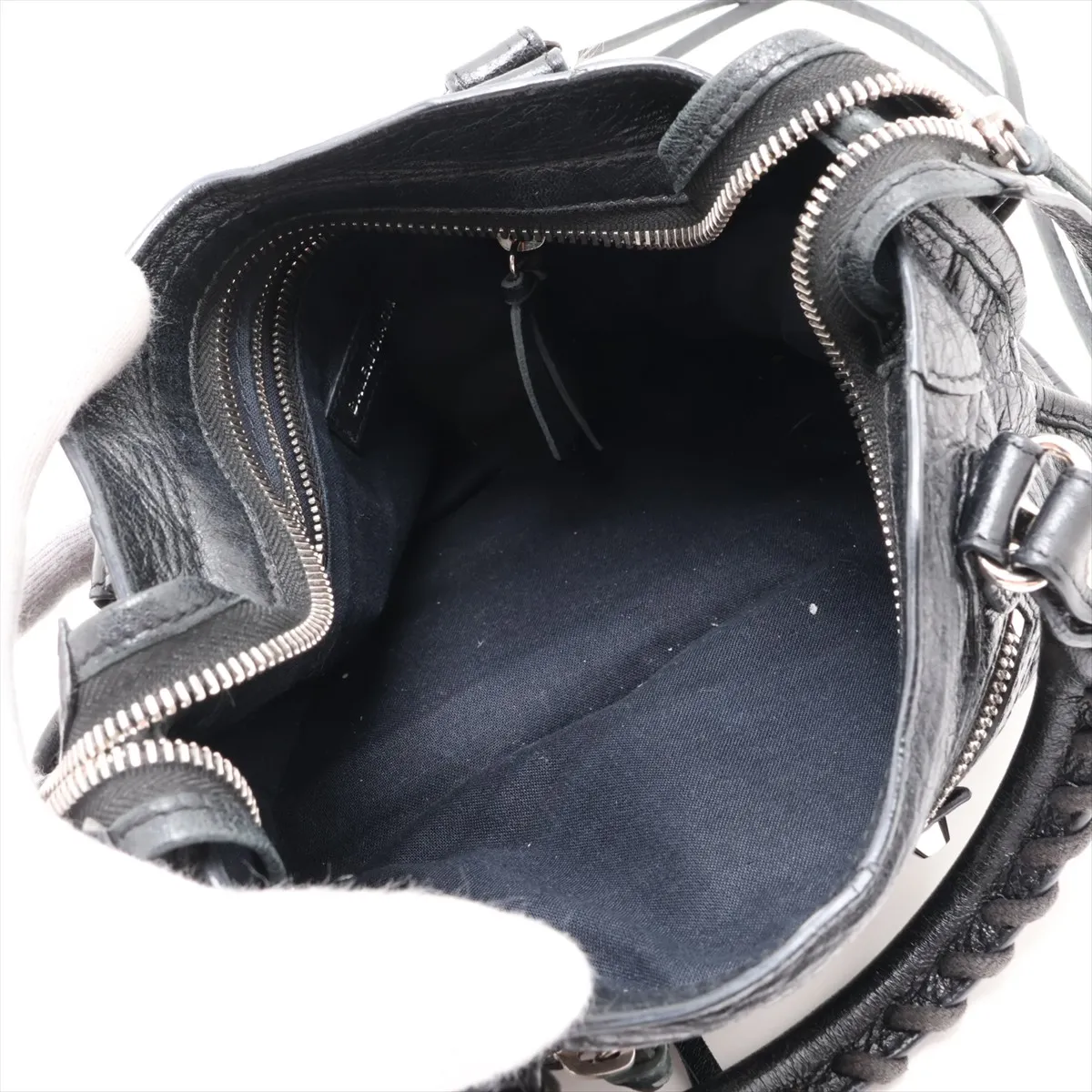 Classic Mini City Leather 2-Way Handbag, Black, 300295, with Mirror — view 8