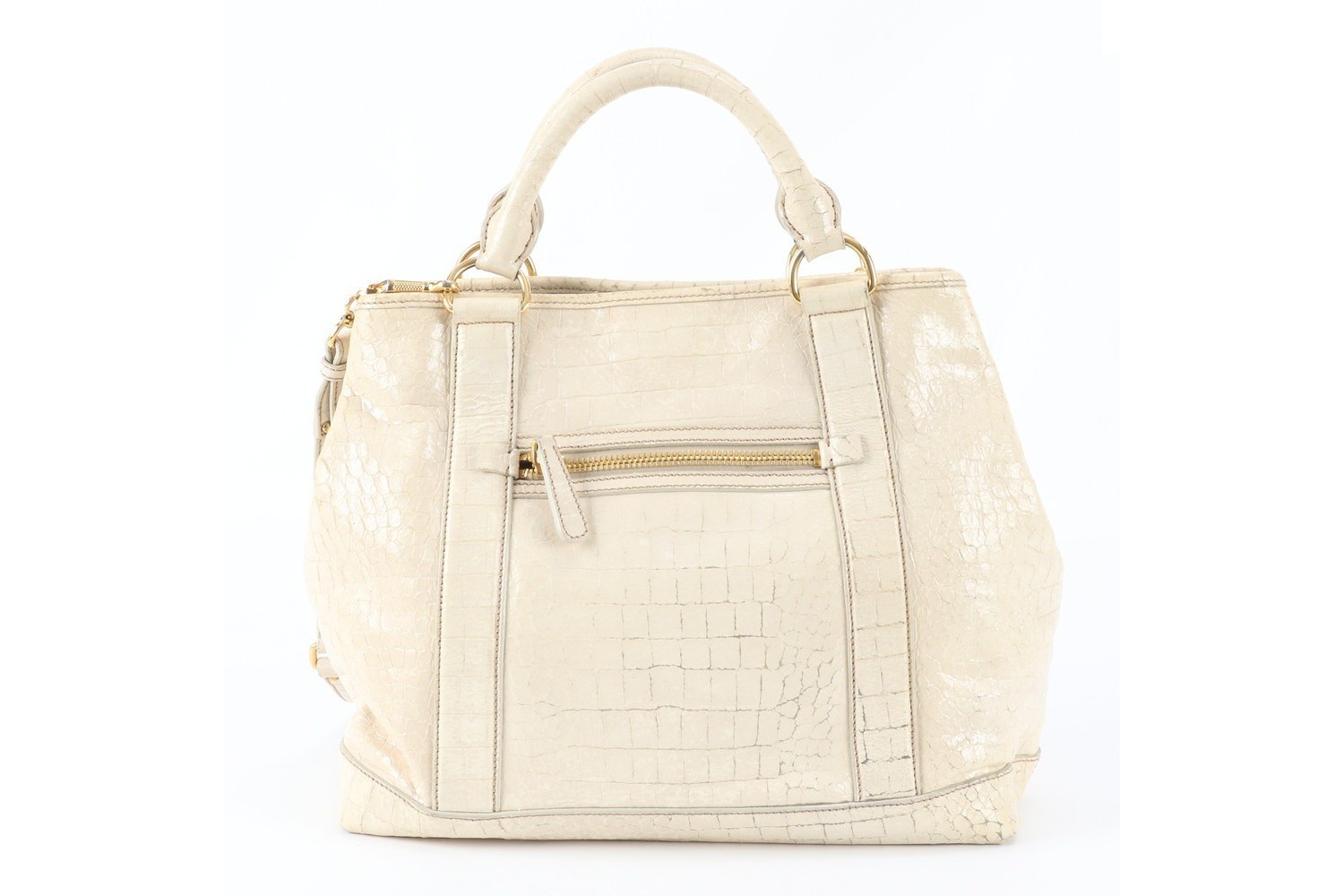 Crocodile embossed leather 2-way shoulder bag, crossbody bag. — view 3