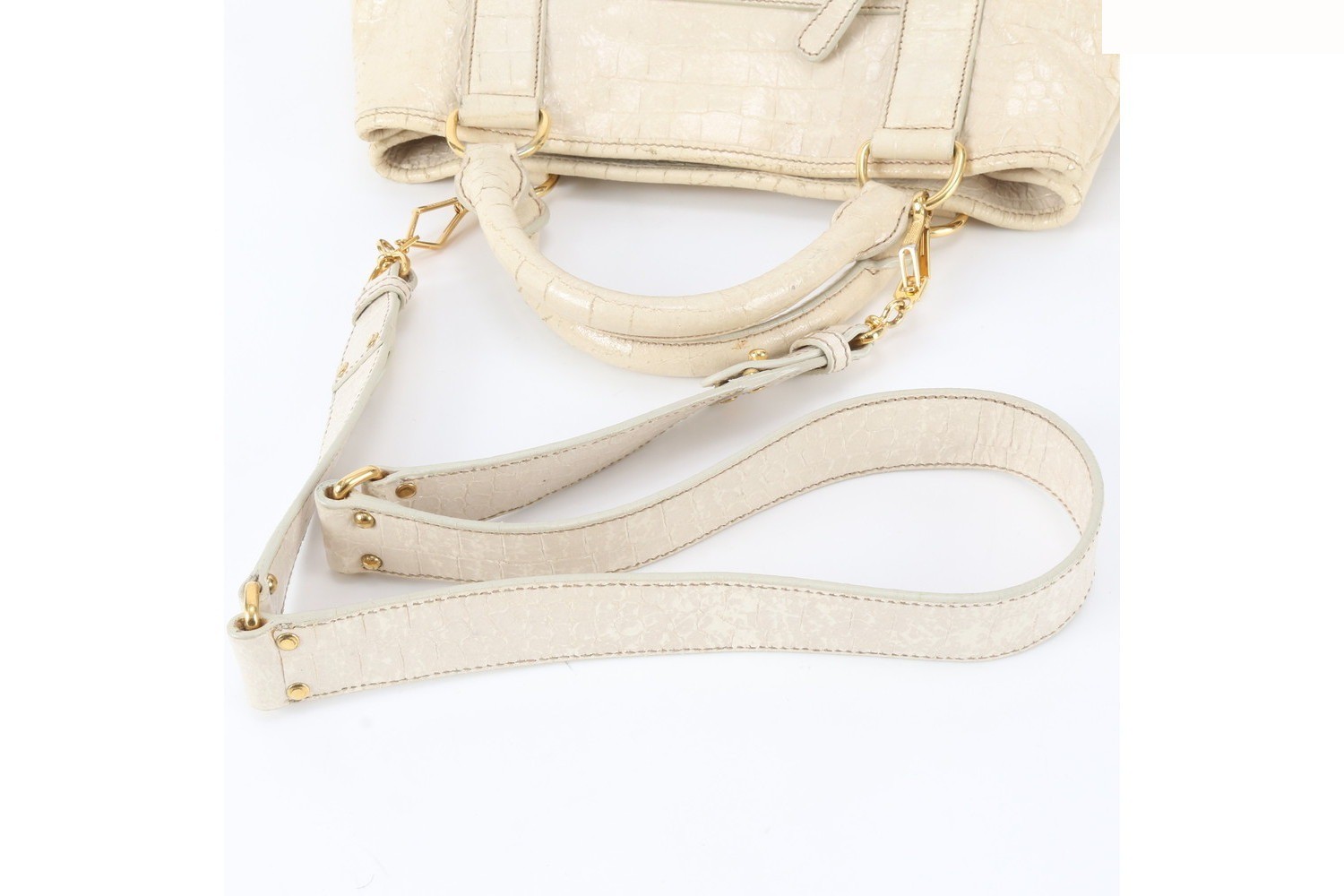 Crocodile embossed leather 2-way shoulder bag, crossbody bag. — view 4
