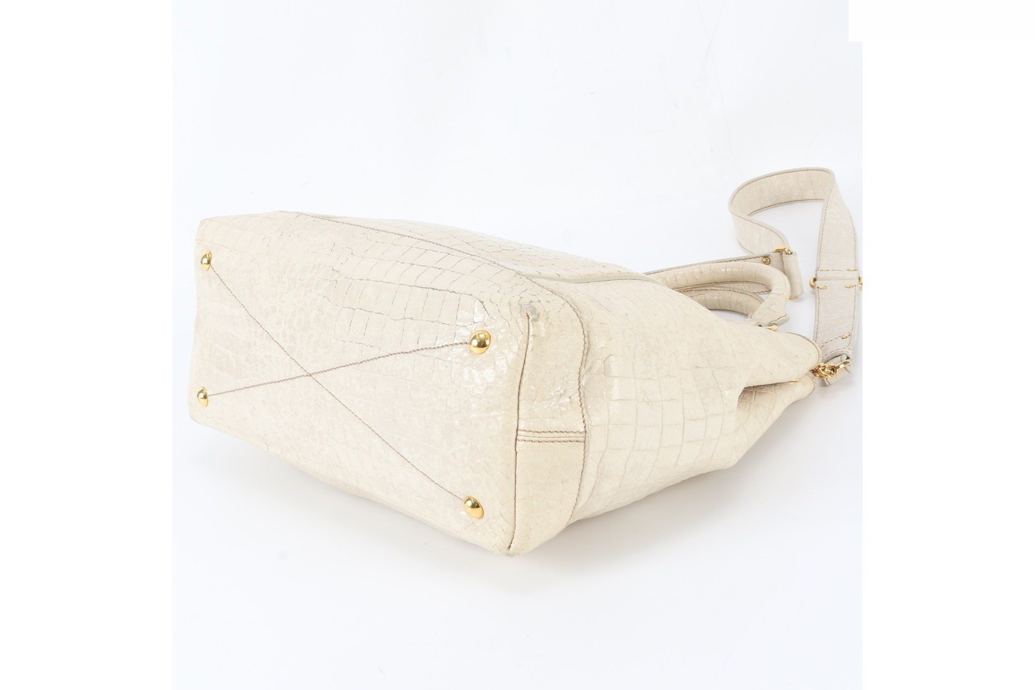 Crocodile embossed leather 2-way shoulder bag, crossbody bag. — view 5