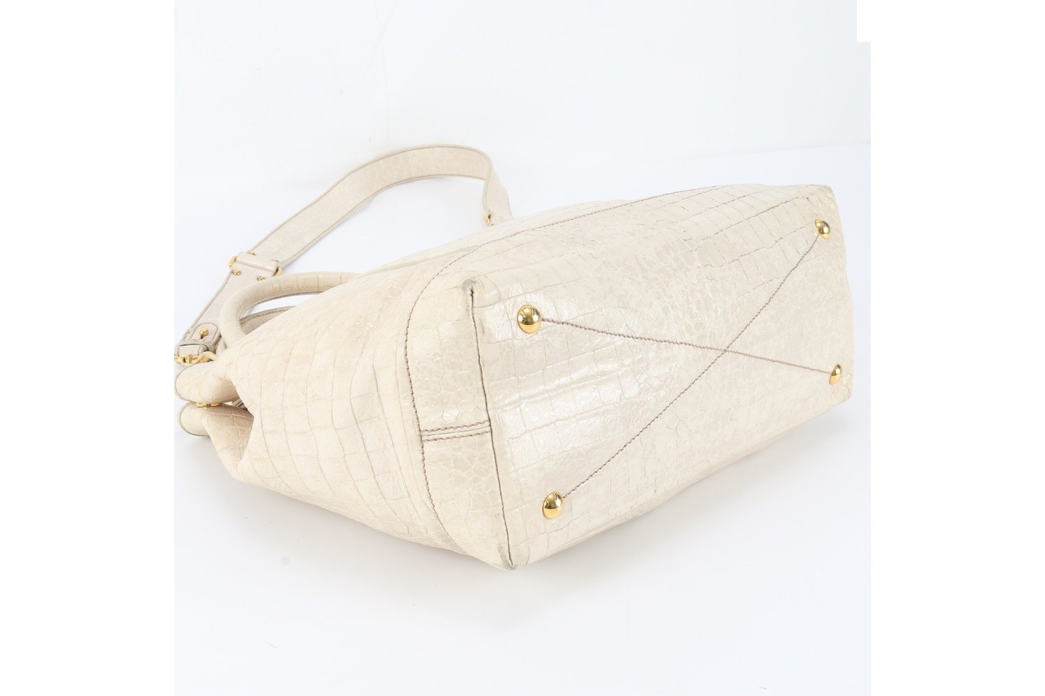 Crocodile embossed leather 2-way shoulder bag, crossbody bag. — view 6