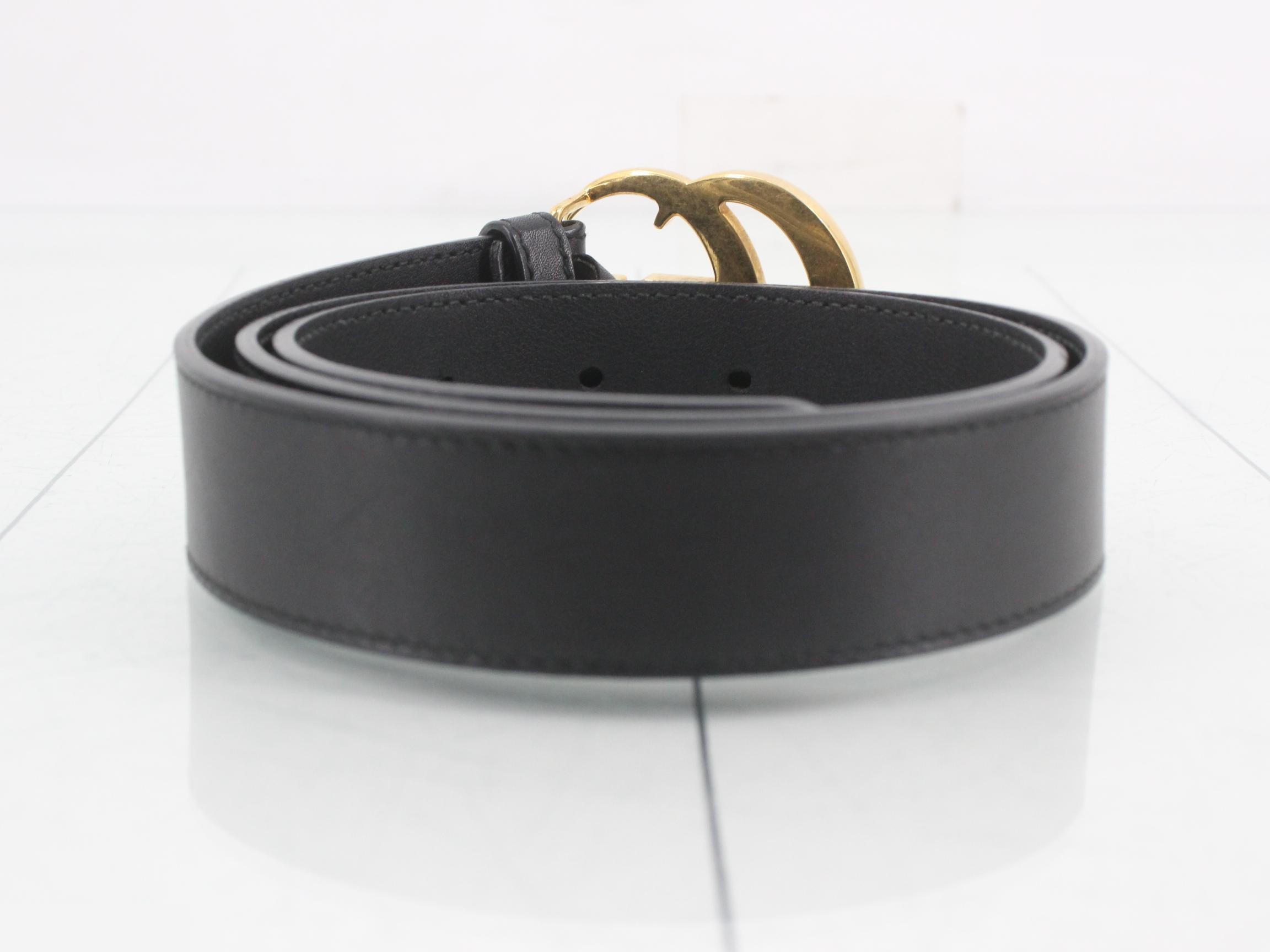 GG Marmont Shiny Buckle Leather Belt — view 2
