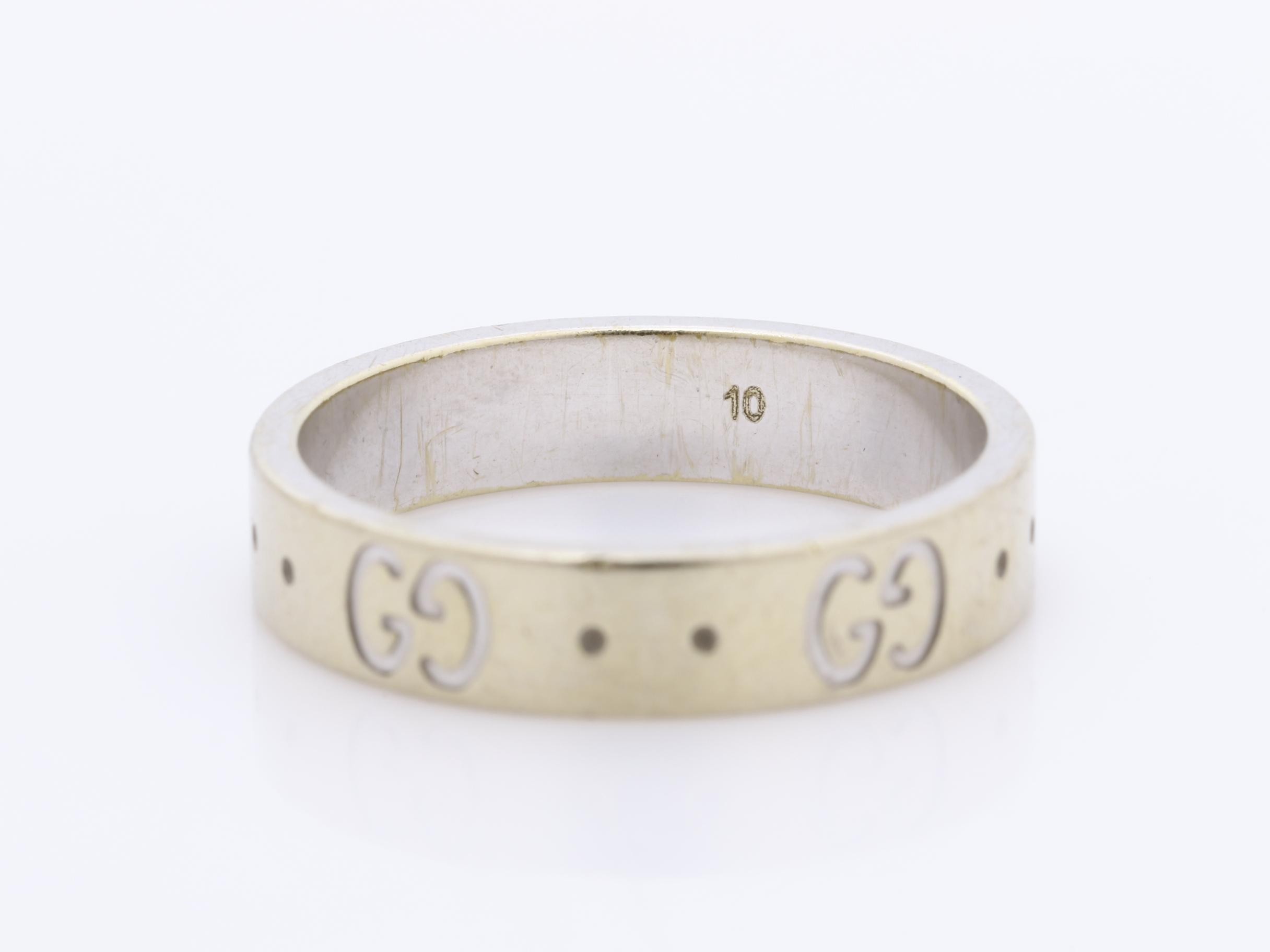 Icon Ring, 750 White Gold, 3.6g, Size #10 — view 4