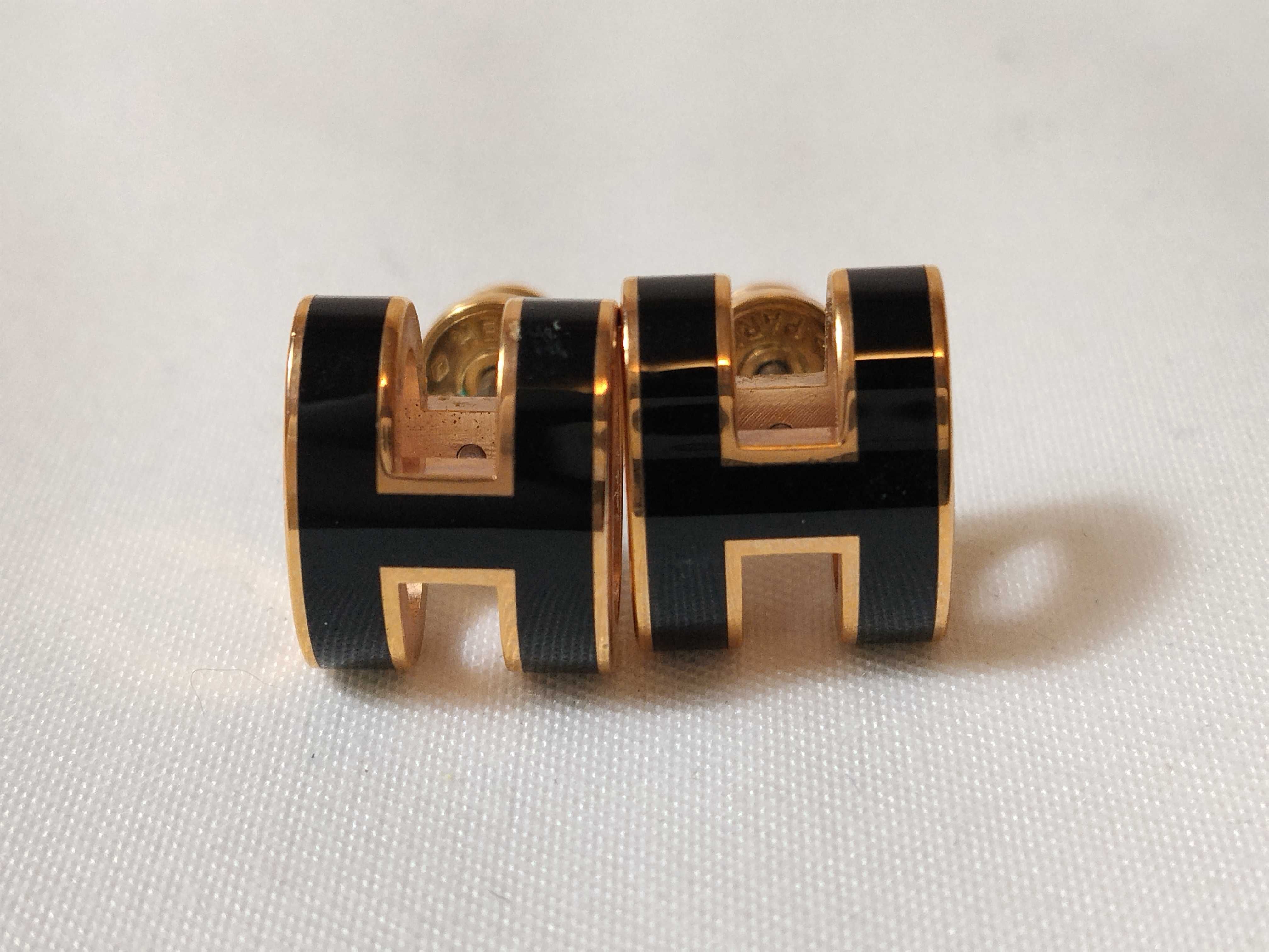 Pop H Earrings GD/BK Earrings