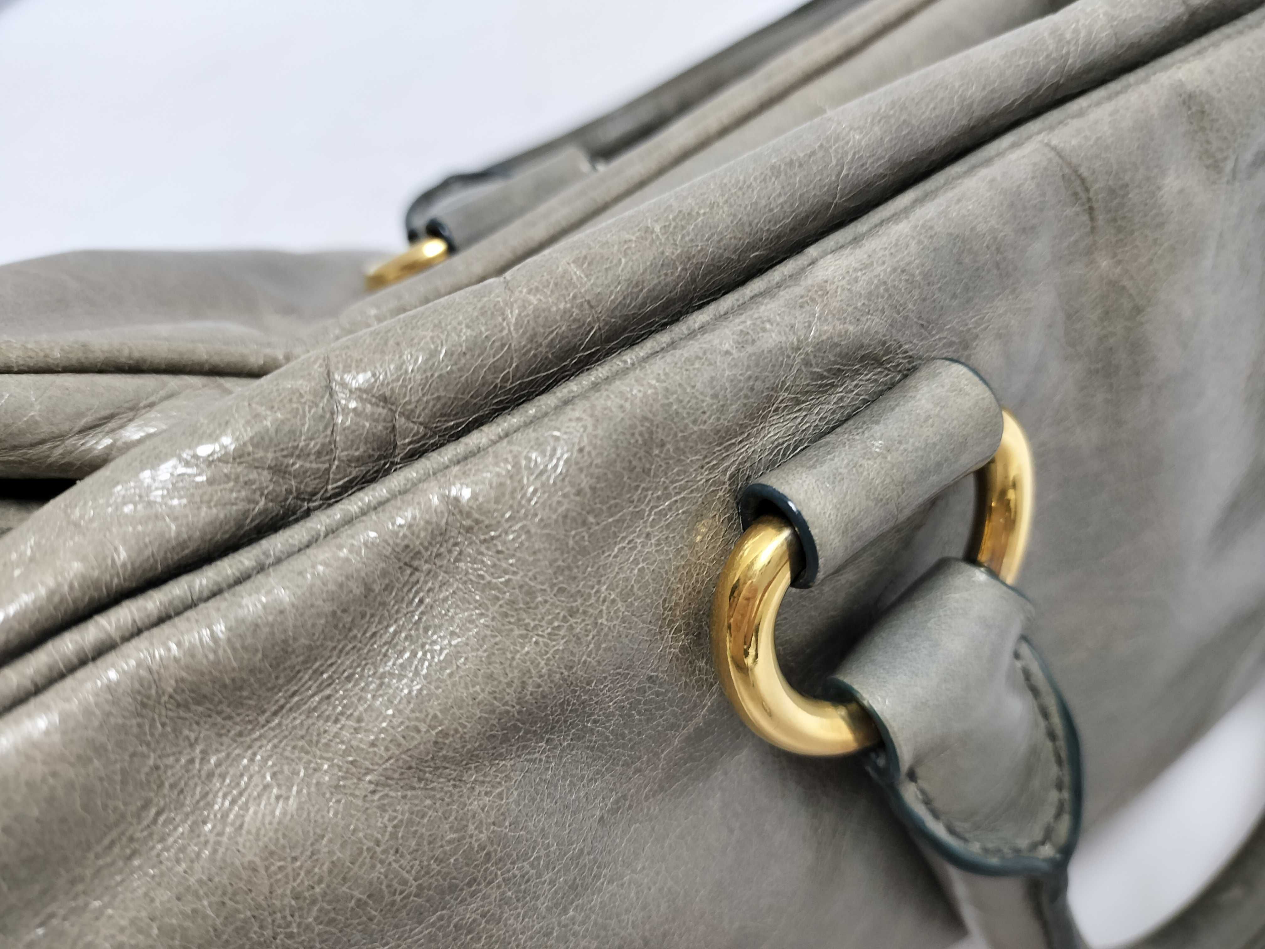 Vitello Shine Tote Bag Grey Handbag — view 5