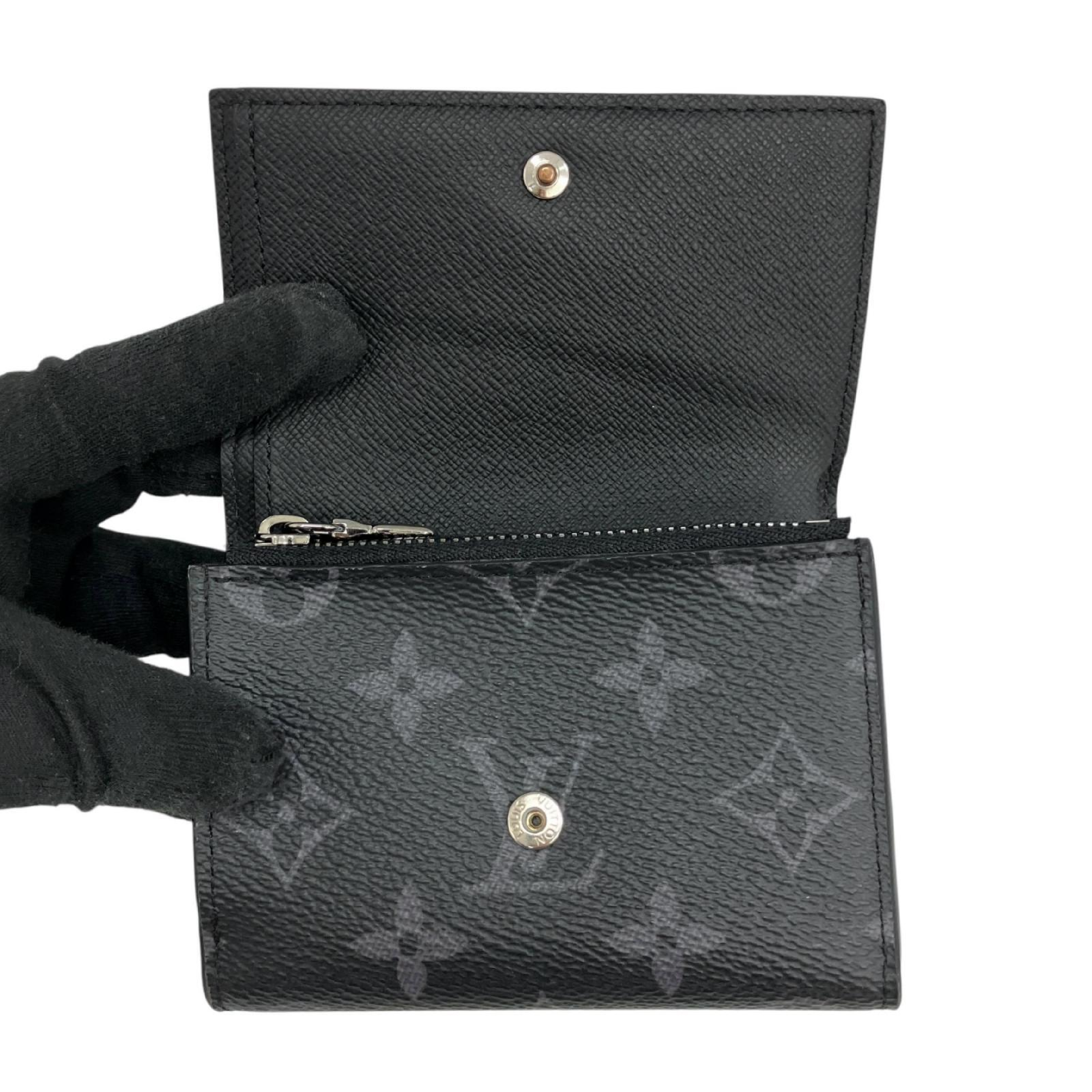 【*Shipped from: Hong Kong*】LOUIS VUITTON Black Coated Canvas Monogram Eclipse Portefeuille Victor Bi-fold Wallet M12598 Wallet — view 12