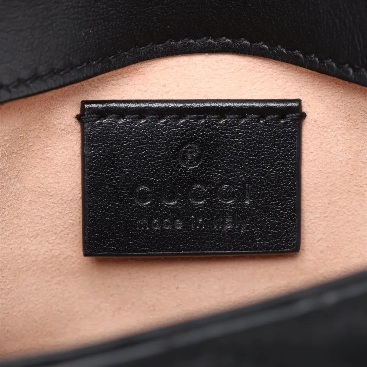GG Marmont 476433 Leather Chain Shoulder Bag, Black — view 7