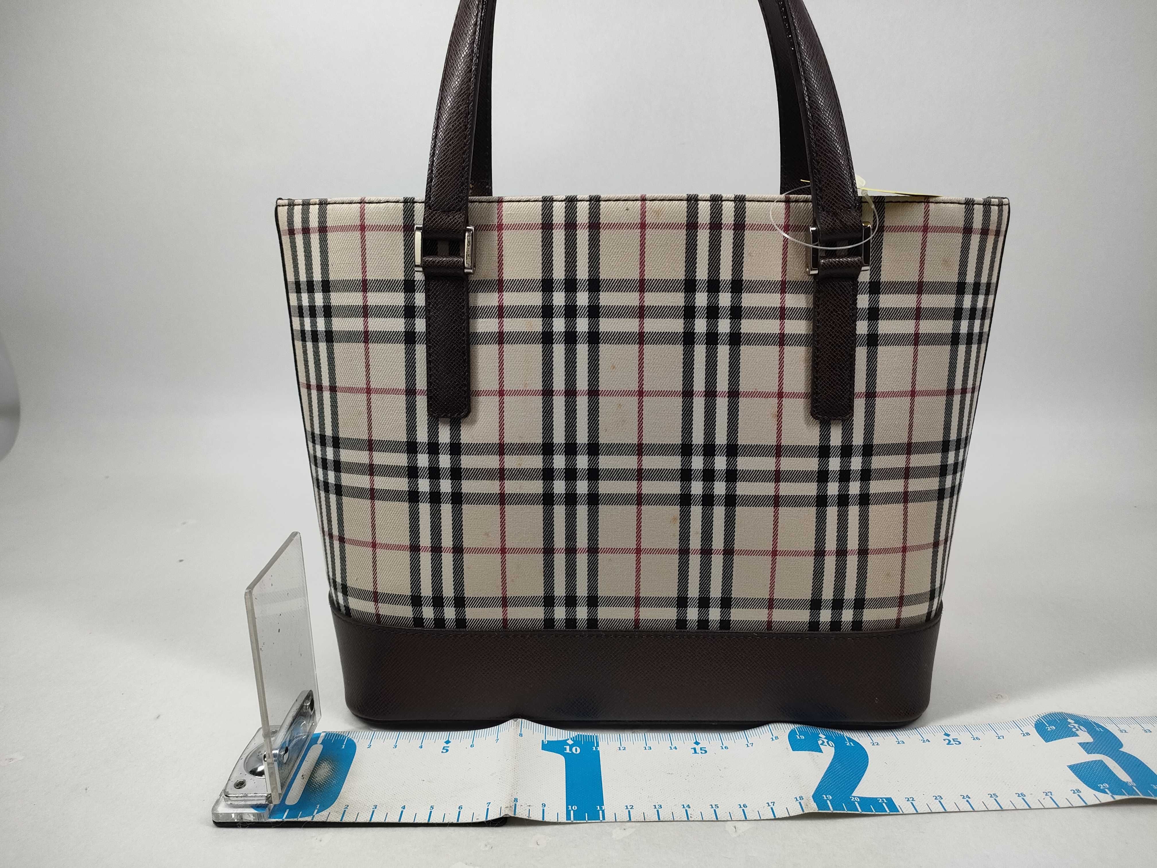 Nova Check Canvas x Leather Hand Tote Bag — view 2