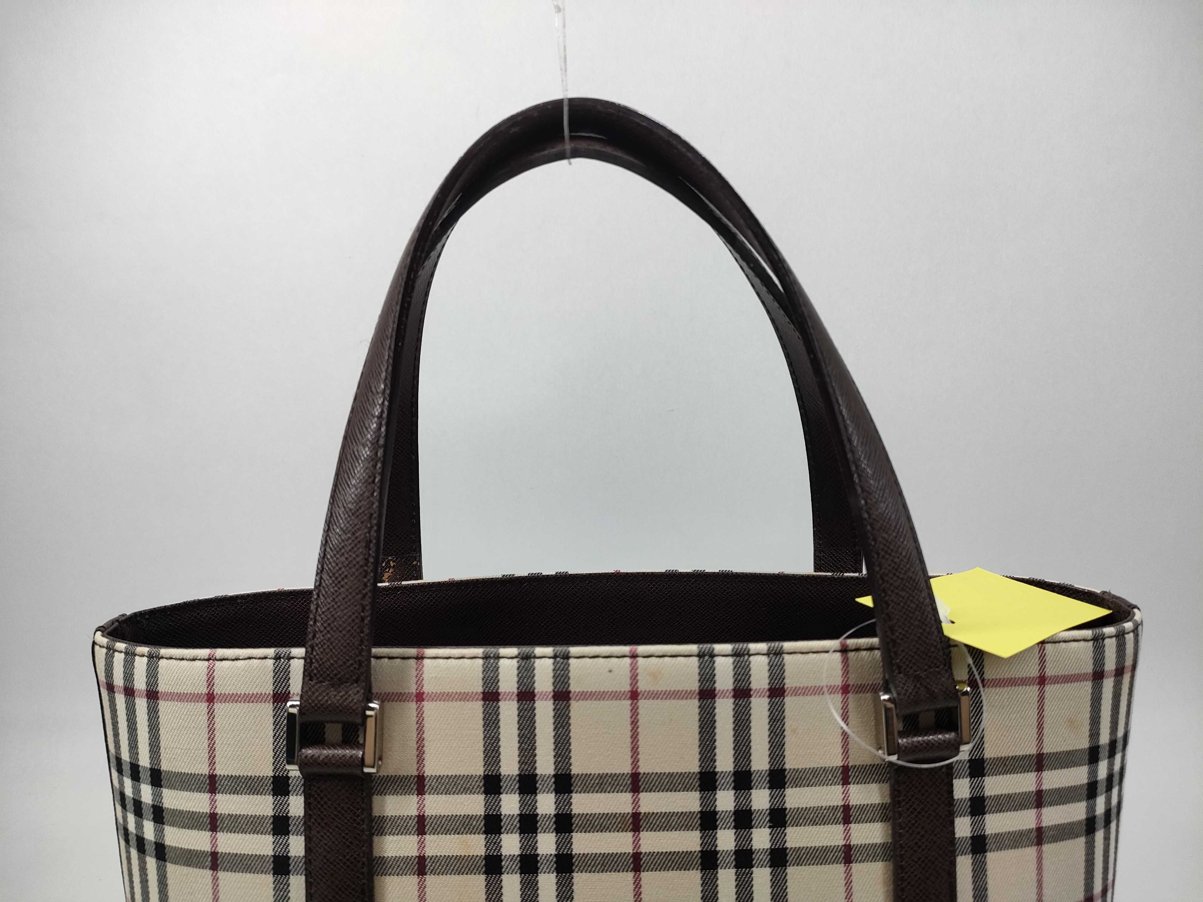 Nova Check Canvas x Leather Hand Tote Bag — view 4