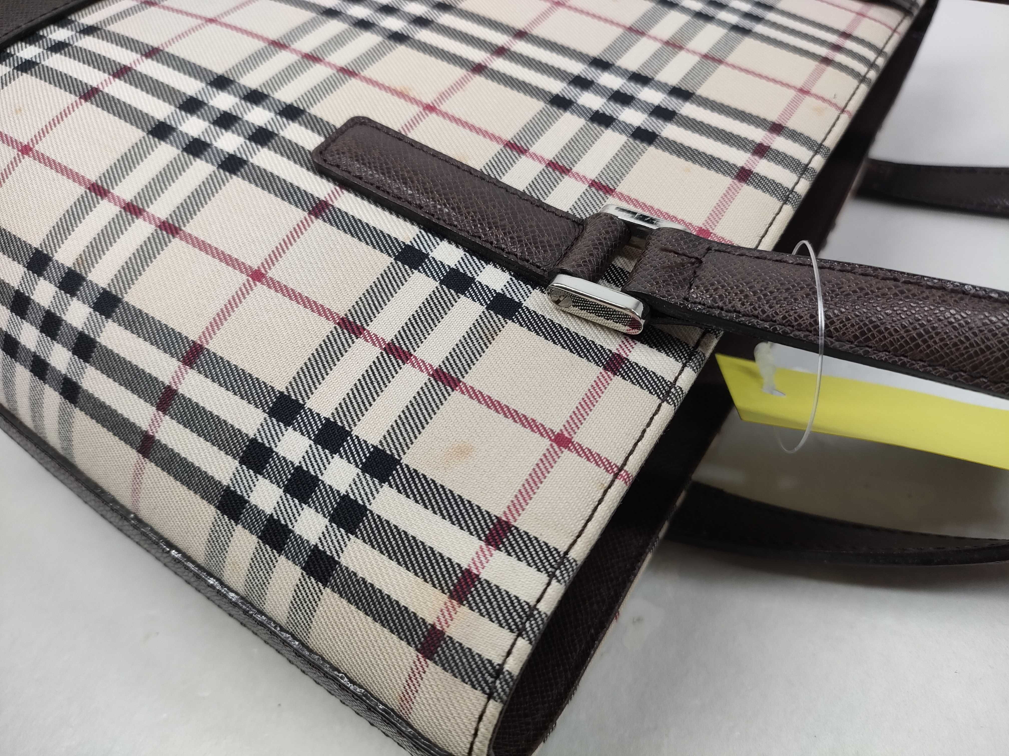 Nova Check Canvas x Leather Hand Tote Bag — view 6